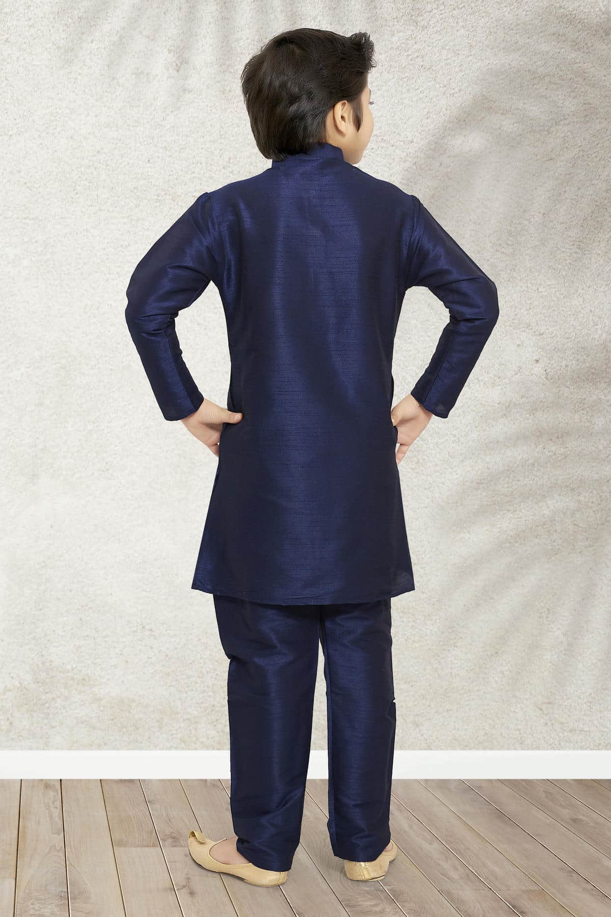 Art Banarasi Silk Solid Blue Colour Kurta Pajama