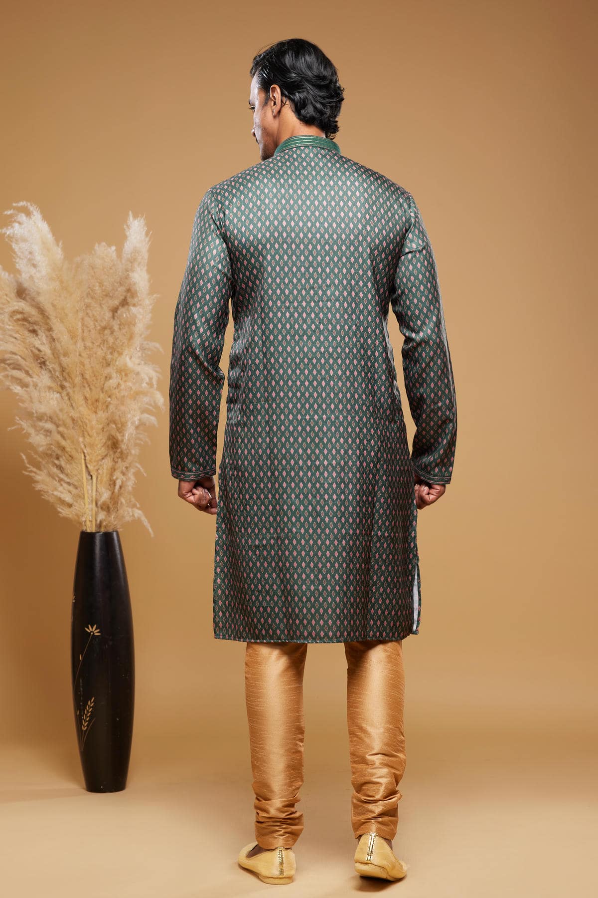 Art Silk Kurta Pajama In Green colour KP1230440 D