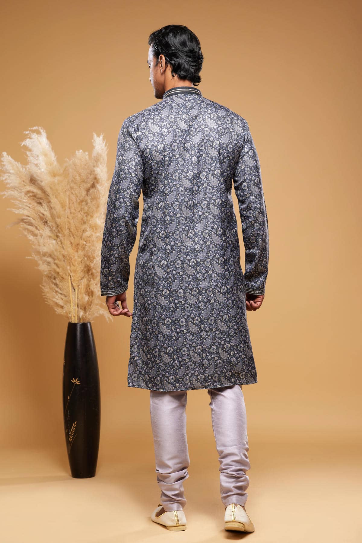 Art Silk Kurta Pajama In Grey colour KP1230444 D