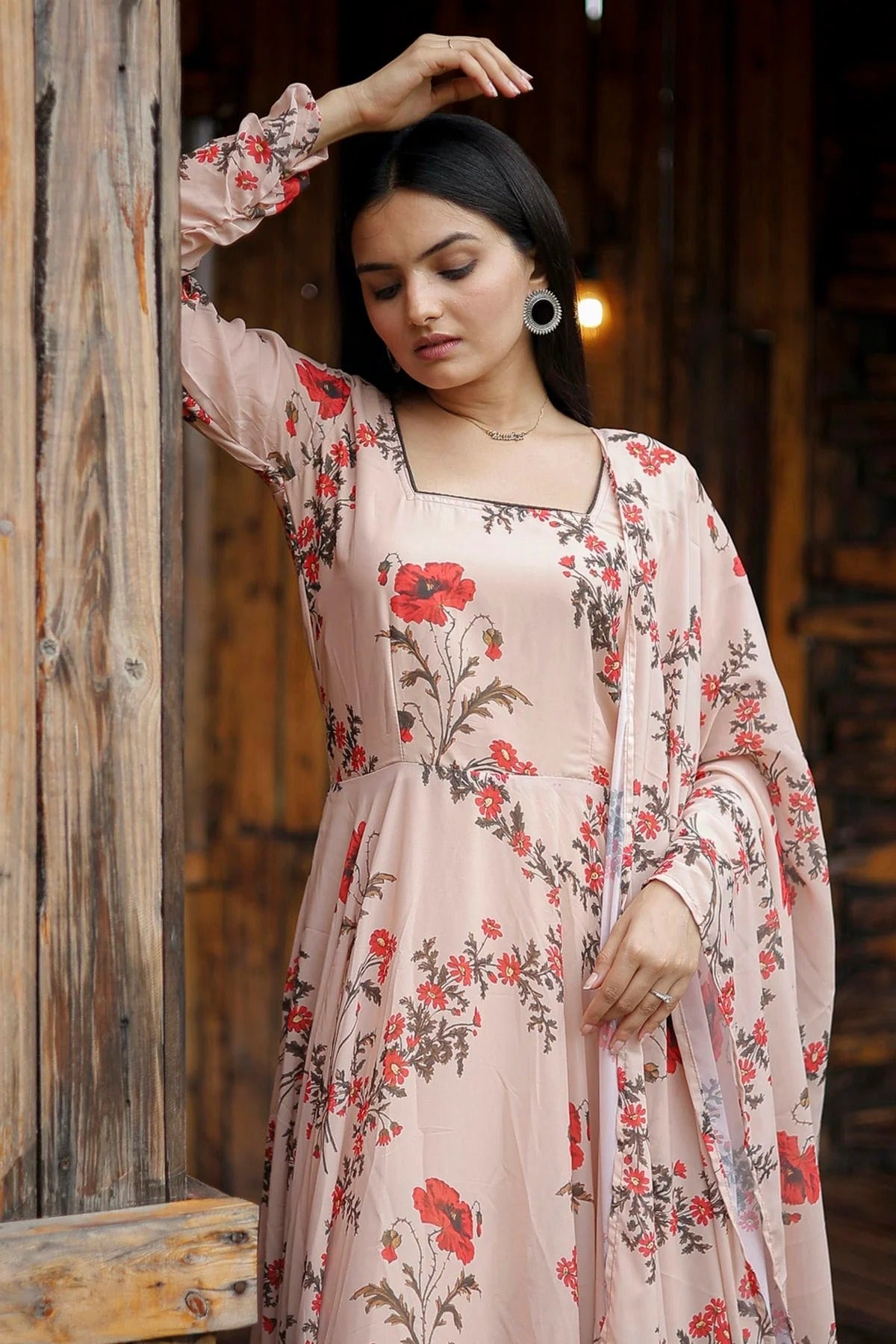 Baby Pink Colour Georgette Stitched Gown GW1112325 B