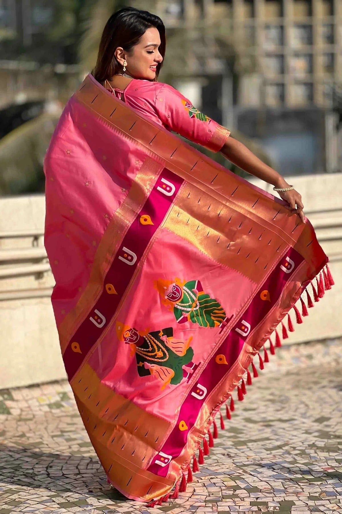Baby Pink Colour Soft Silk Traditional Saree SD1113017 A