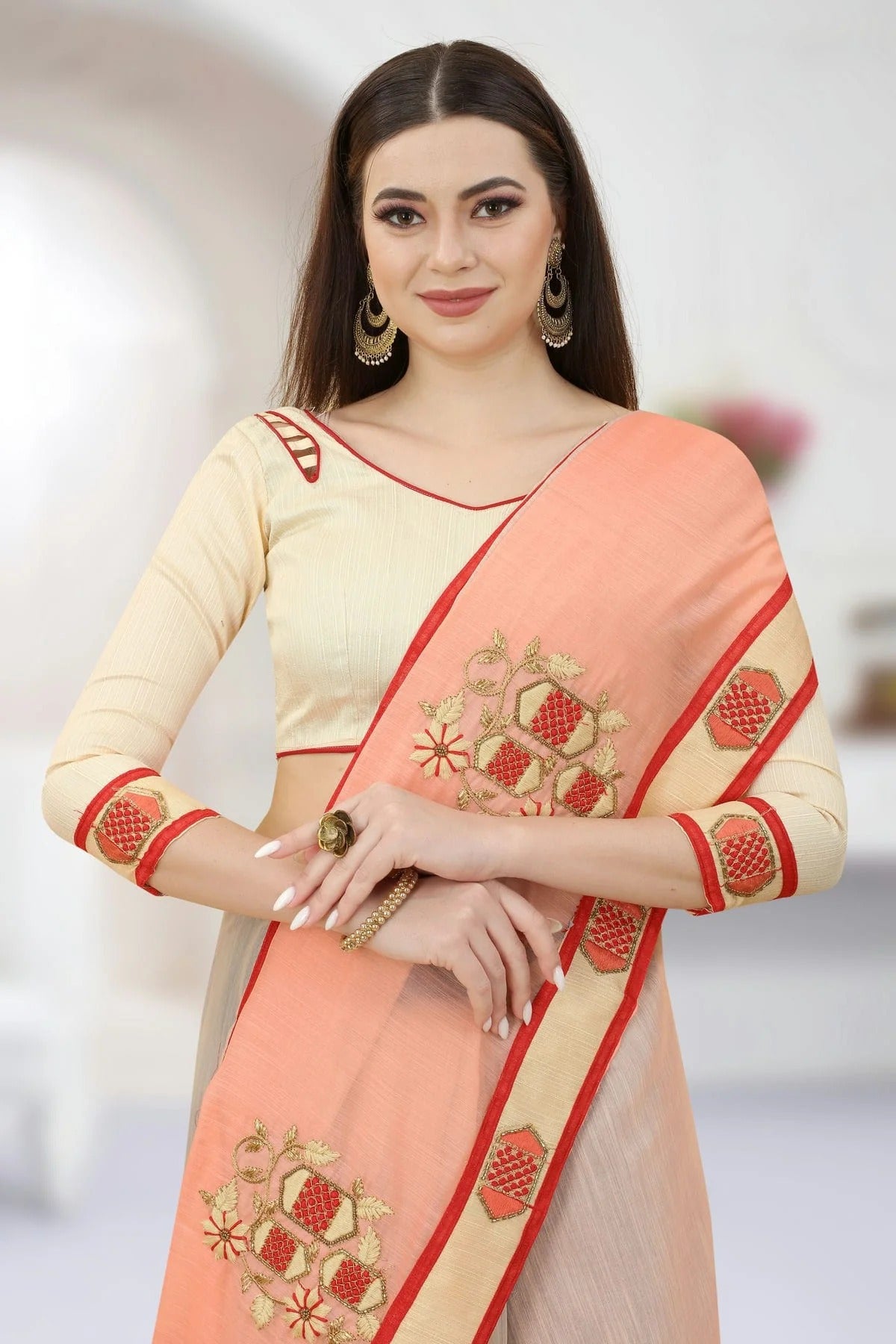 Beige Colour Art Silk Designer Saree LC1121318 A