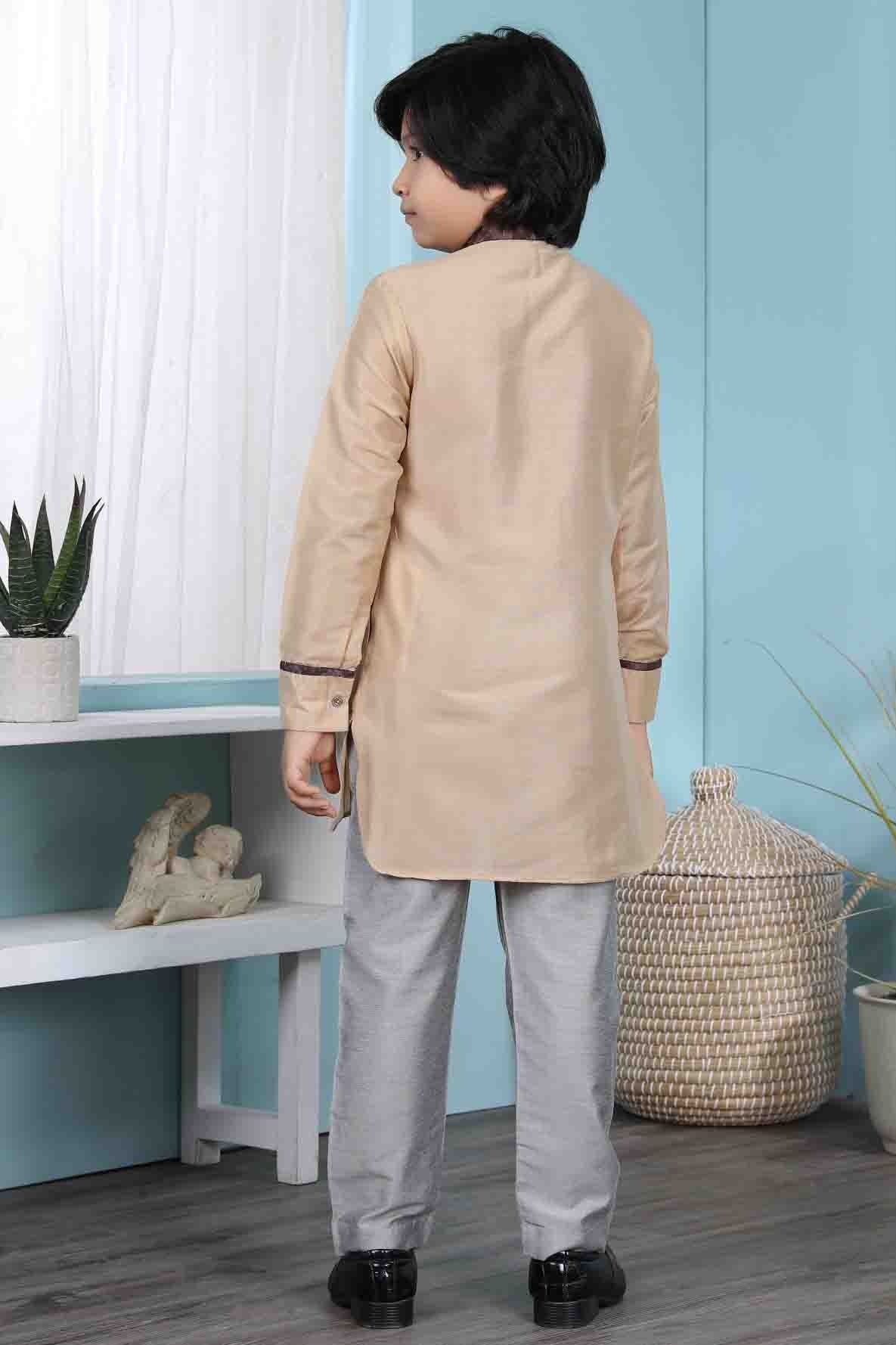 Beige Colour Cotton Silk Kurta Pajama BW1070078 C