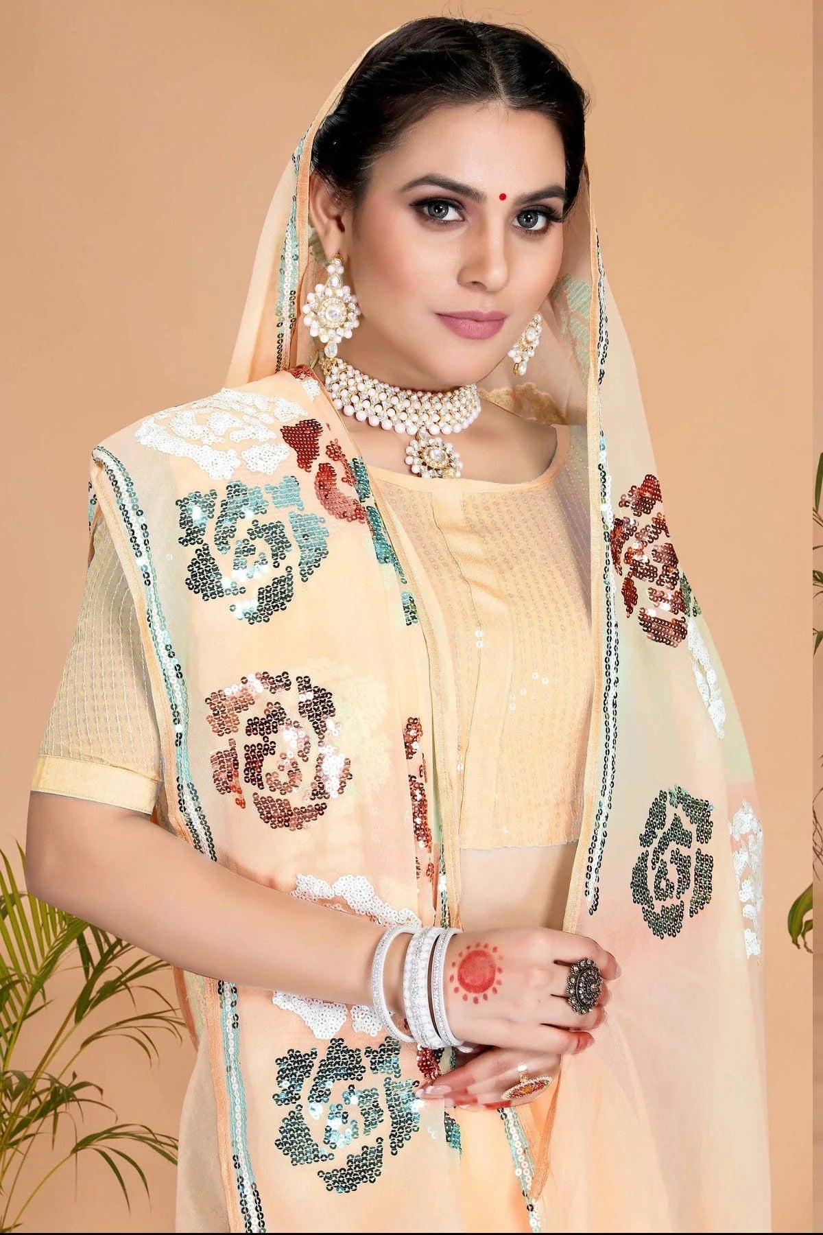 Beige Colour Georgette Designer Saree SD1091119 A