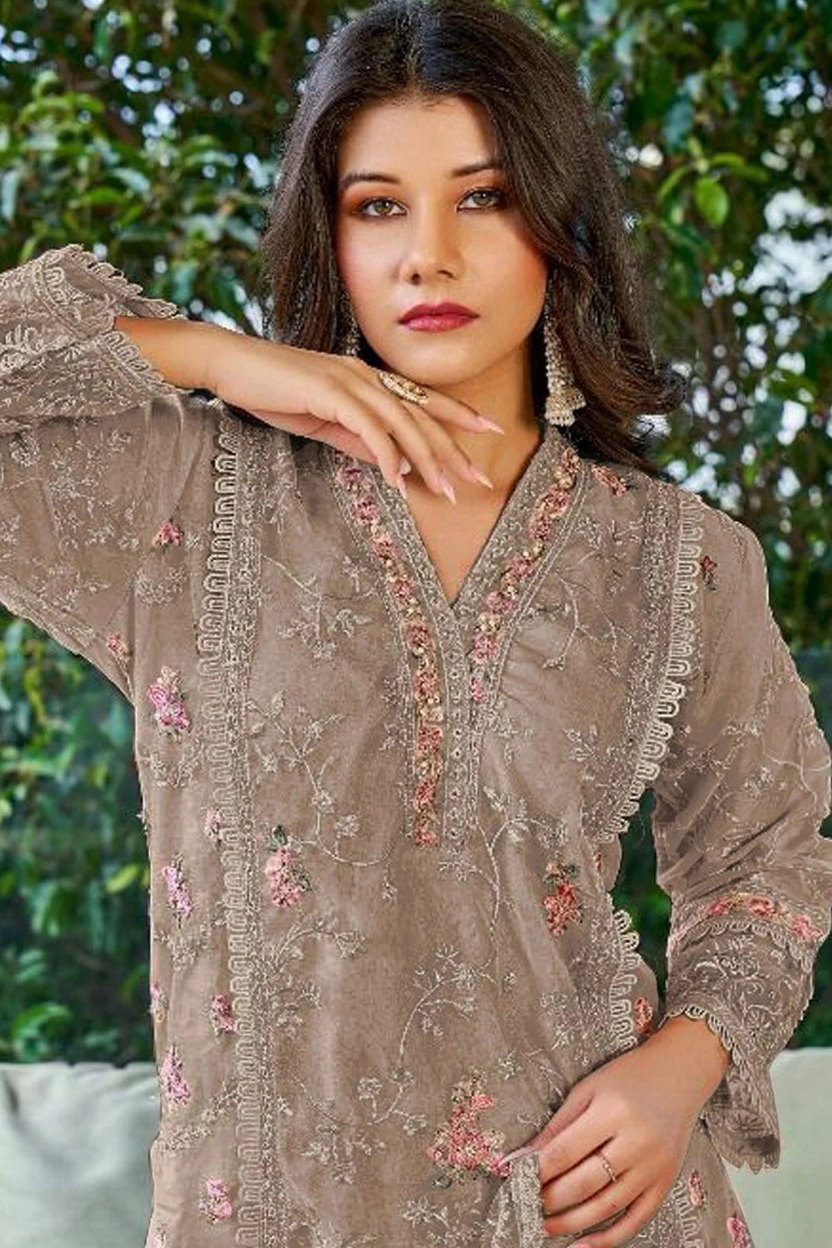 Beige Colour Georgette Pakistani Suit SM1110691 A