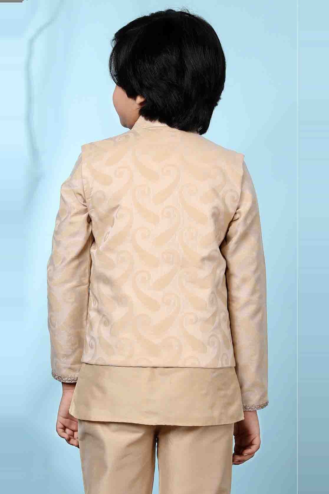 Beige Colour Handloom Silk Jacket BW1070129 C