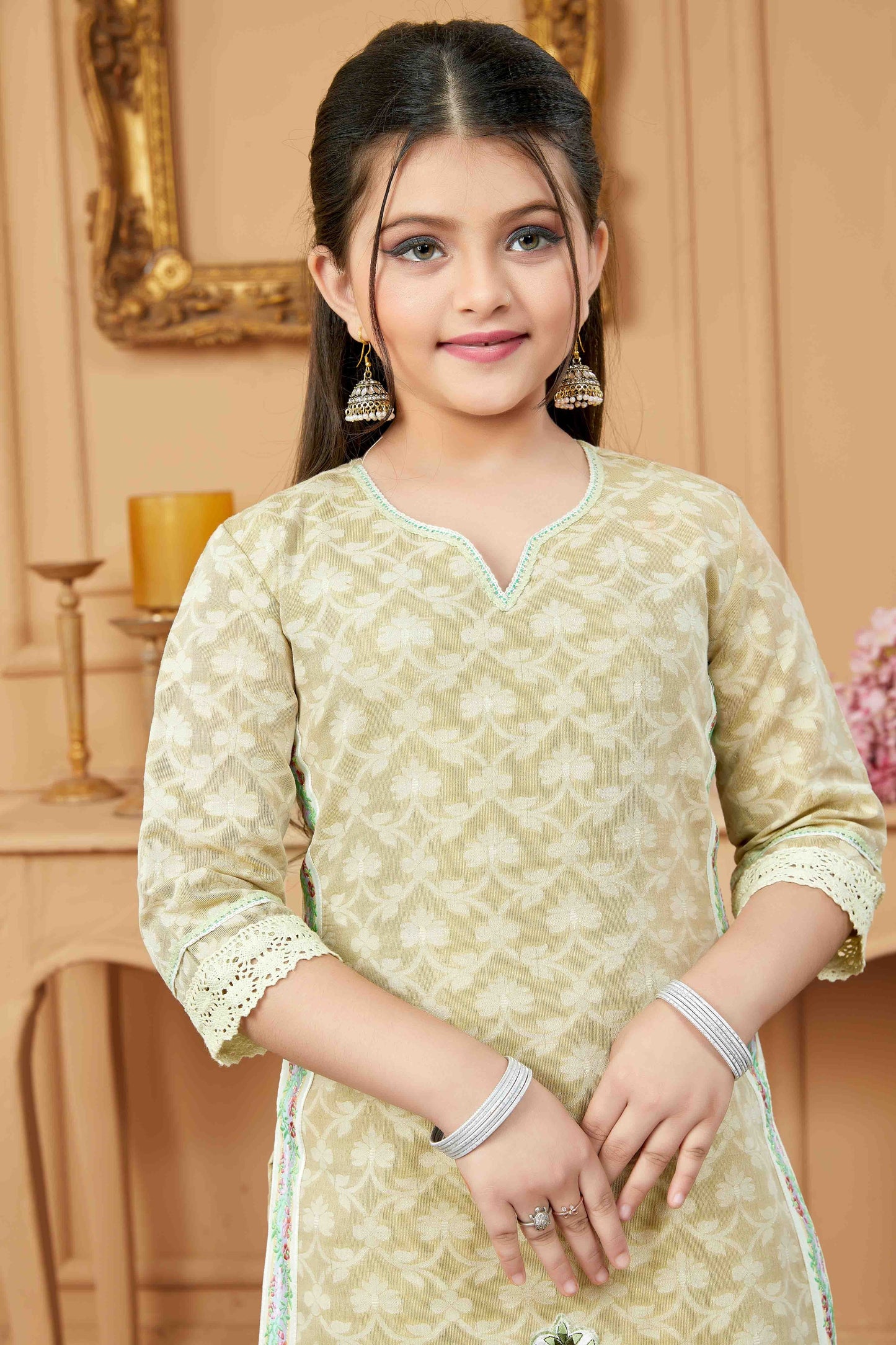 Beige Colour Handloom Silk Pant Style Suit GW1070784 B