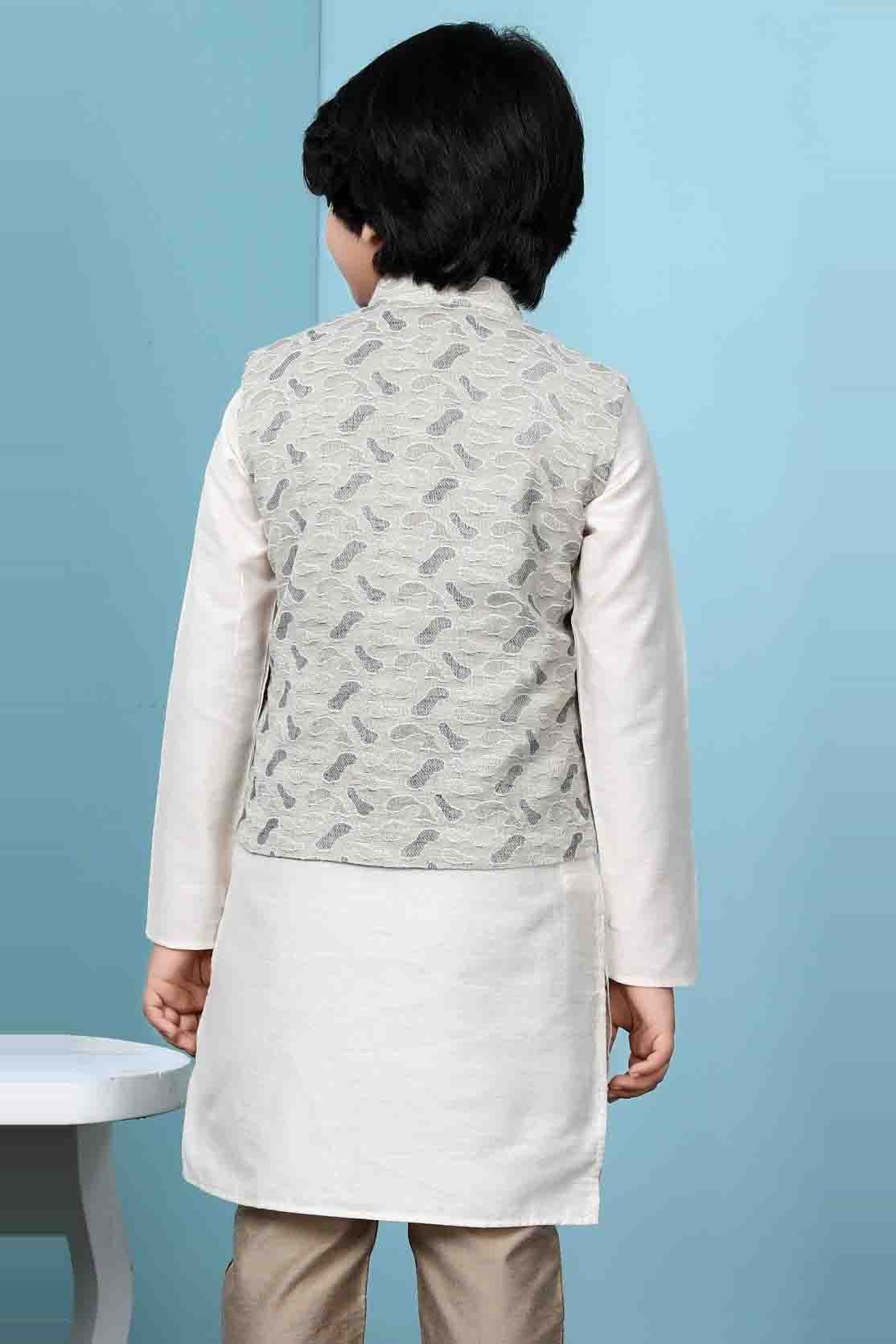 Beige Colour Jacquard Jacket BW1070148 C
