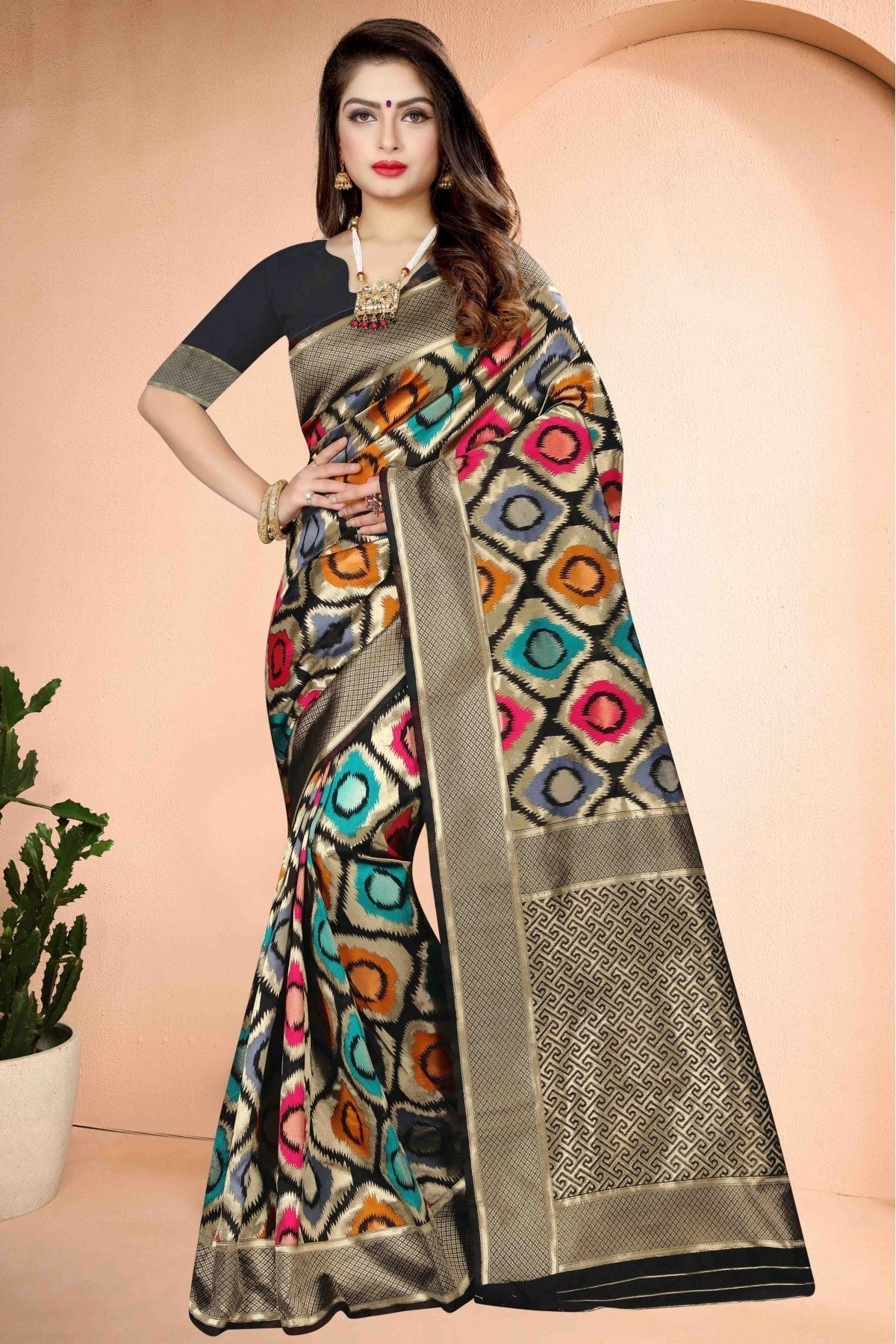 Black Colour Banarasi Art Silk Traditional Saree SD1120740 A