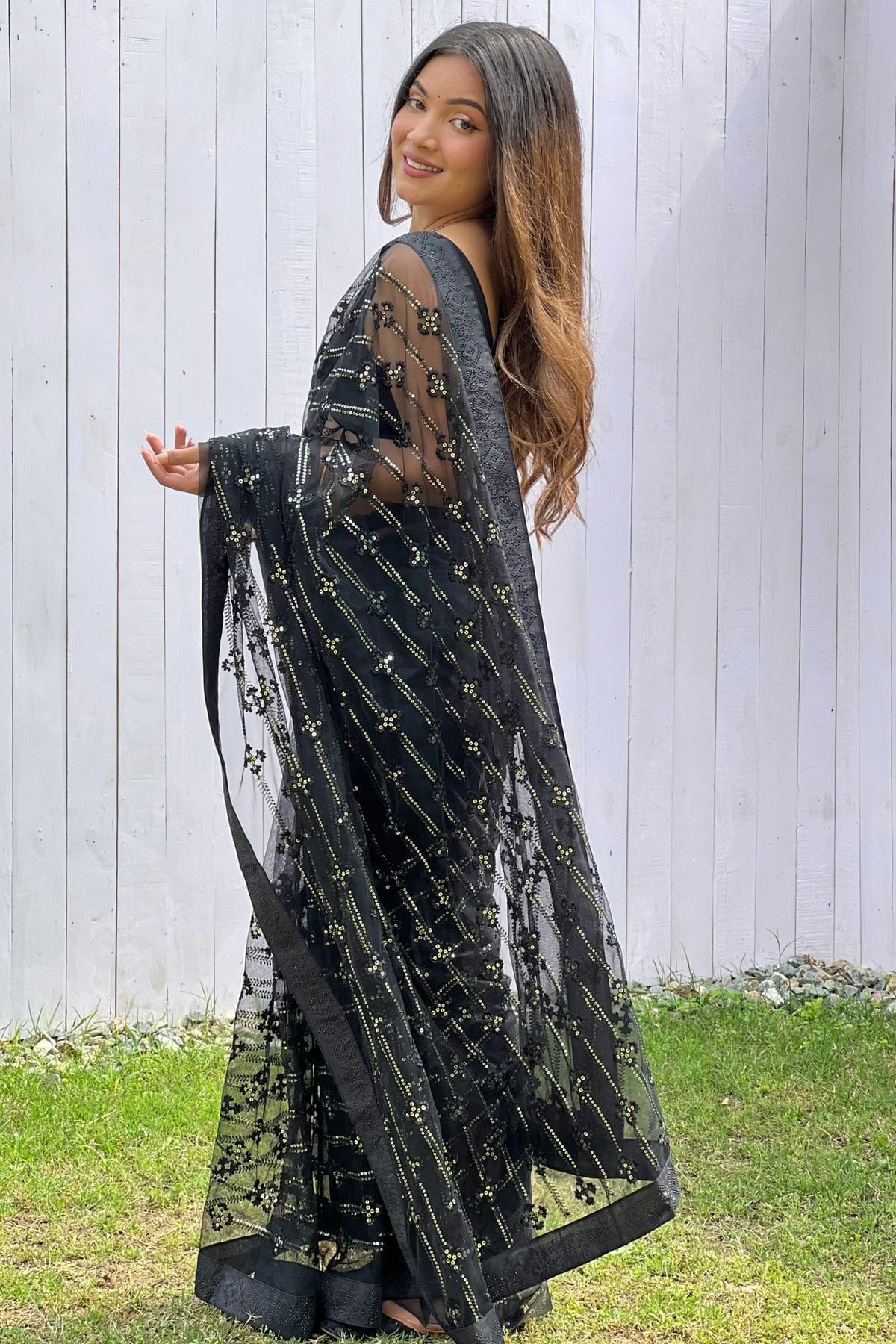 Black Colour Butterfly Net Designer Saree SD1111836 A