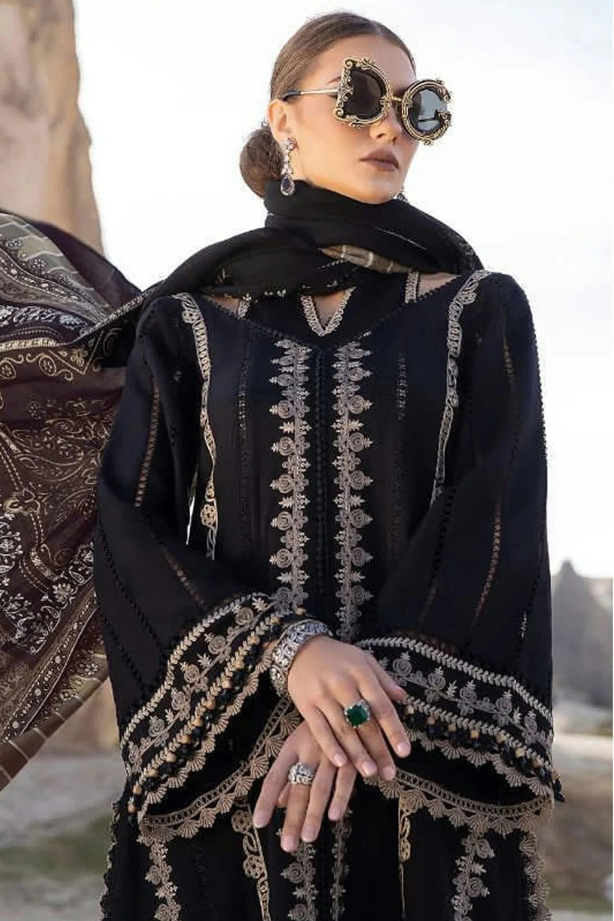 Black Colour Faux Georgette Pakistani Suit SM1140055 A