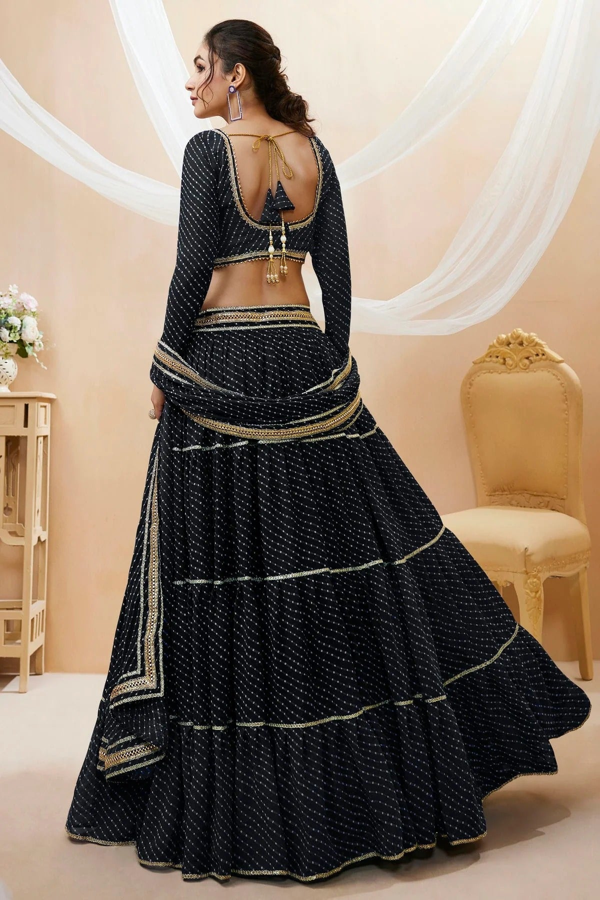 Black Colour Georgette Lehenga Choli LC1010278 1