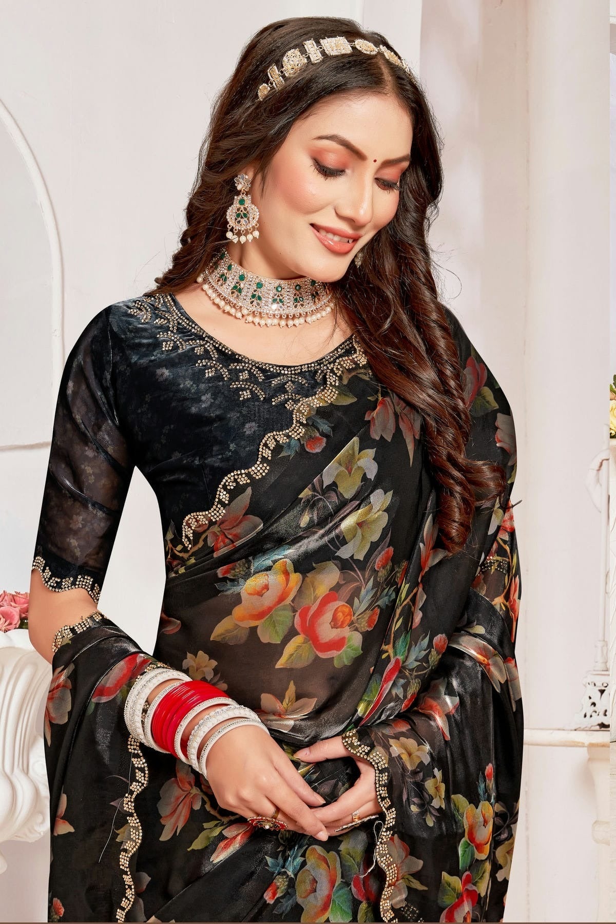 Black Colour Organza Silk Designer Saree SD1121821 A