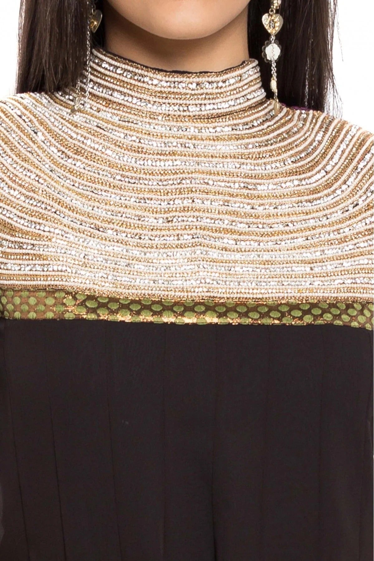 Black Colour Plus Size Stitched Faux Georgette Anarkali Suit BW1070158 B