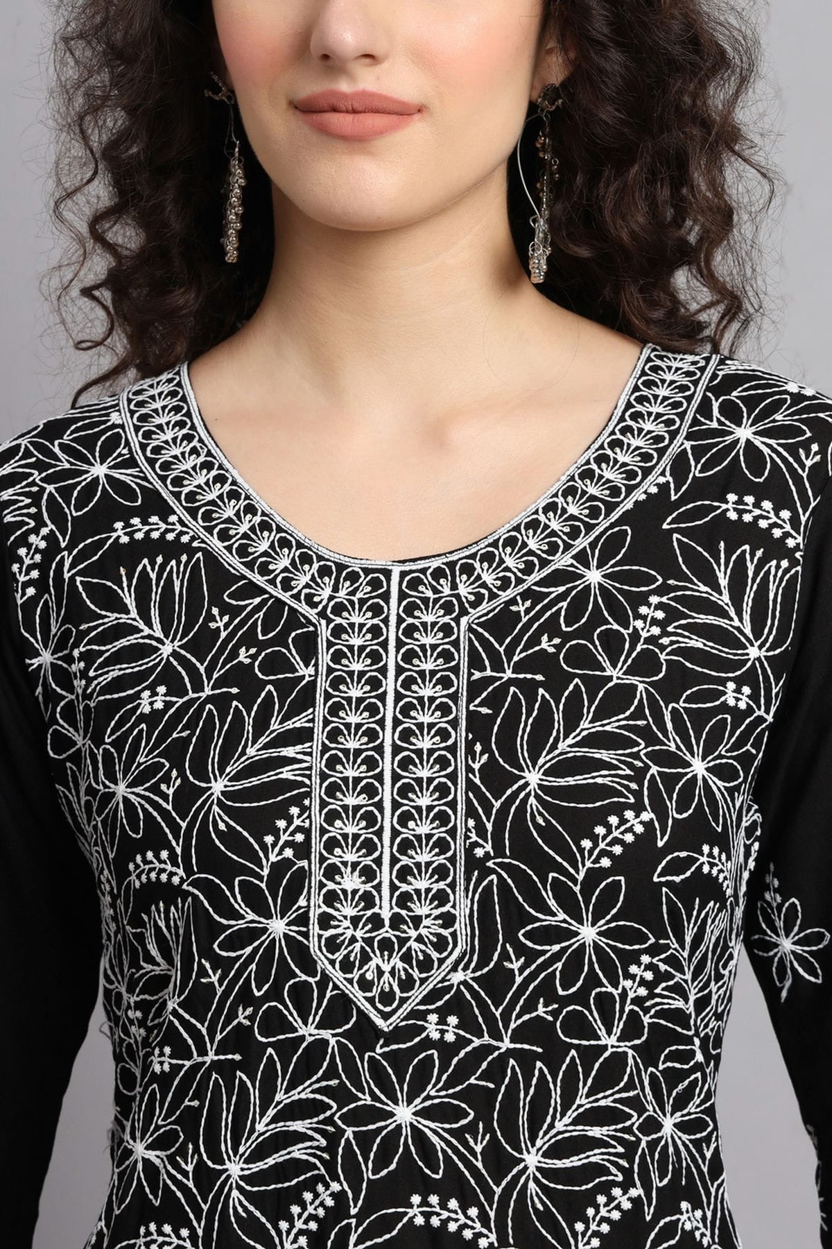 Black Colour Rayon Kurti KR1111101 A