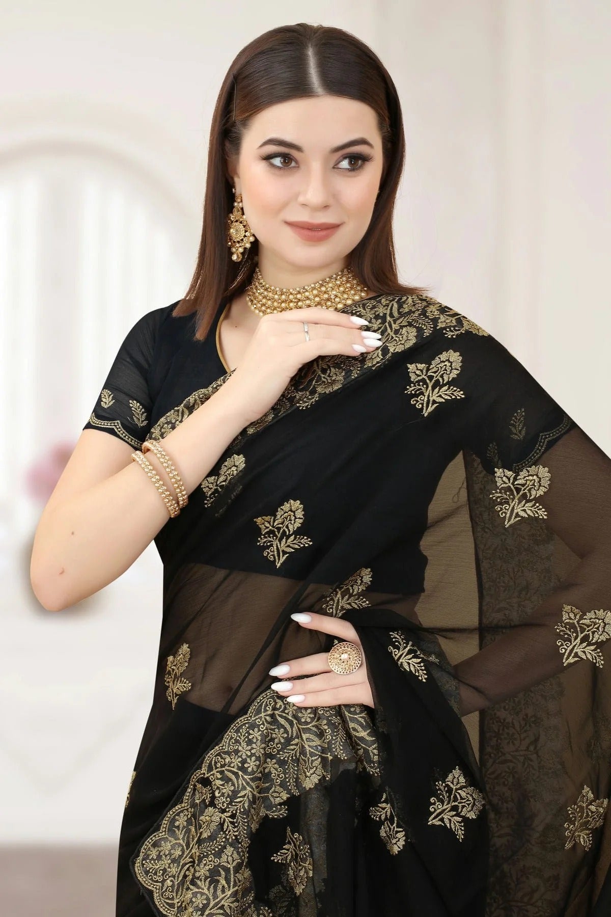 Black Colour Silk Designer Saree LC1121297 A