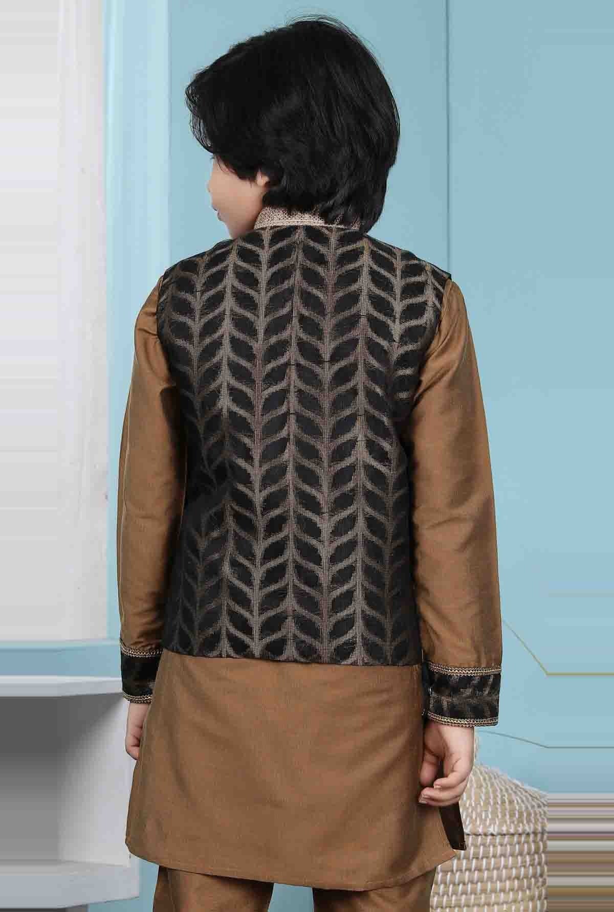 Black Colour Silk Jacket BW1070133 C