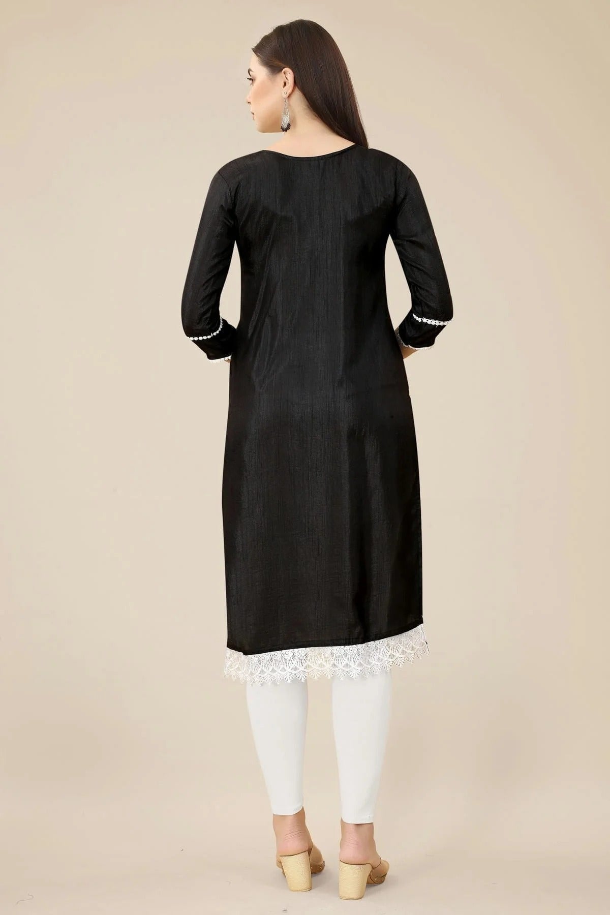 Black Colour Soft Silk Kurti KR1111021 A
