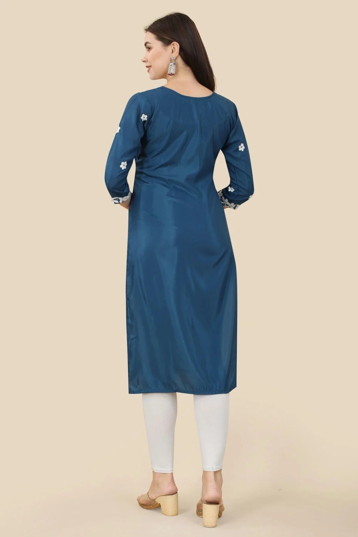 Blue Colour Chinon Silk Kurti KR1111009 A
