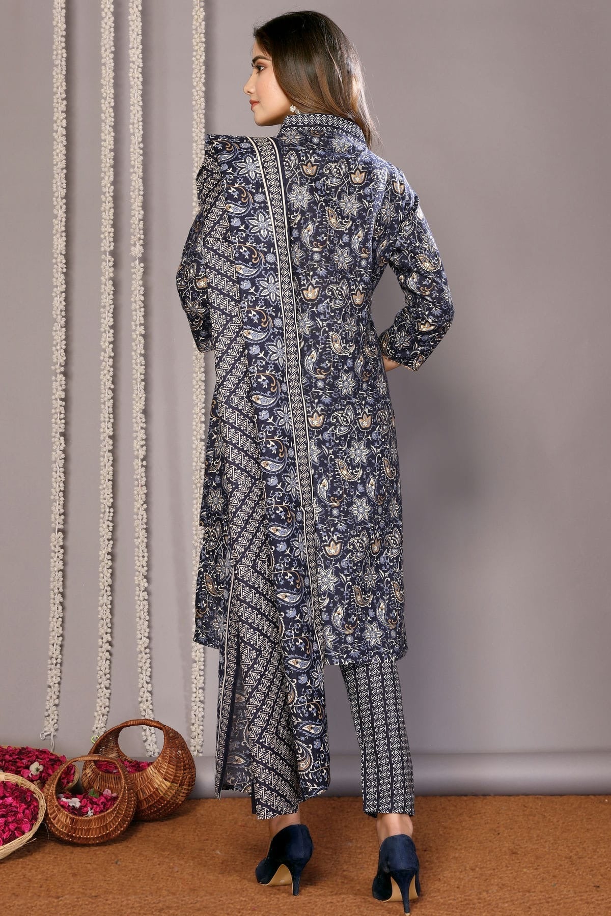 Blue Colour Cotton Blend Stitched Suit SS1112301 A
