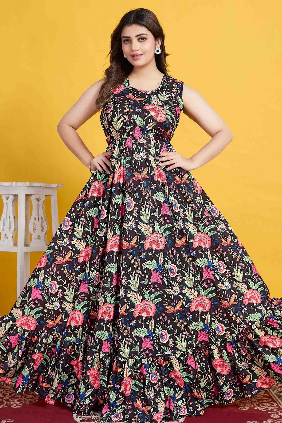 Blue Colour Cotton Stitched Anarkali Suit SS1140958 A