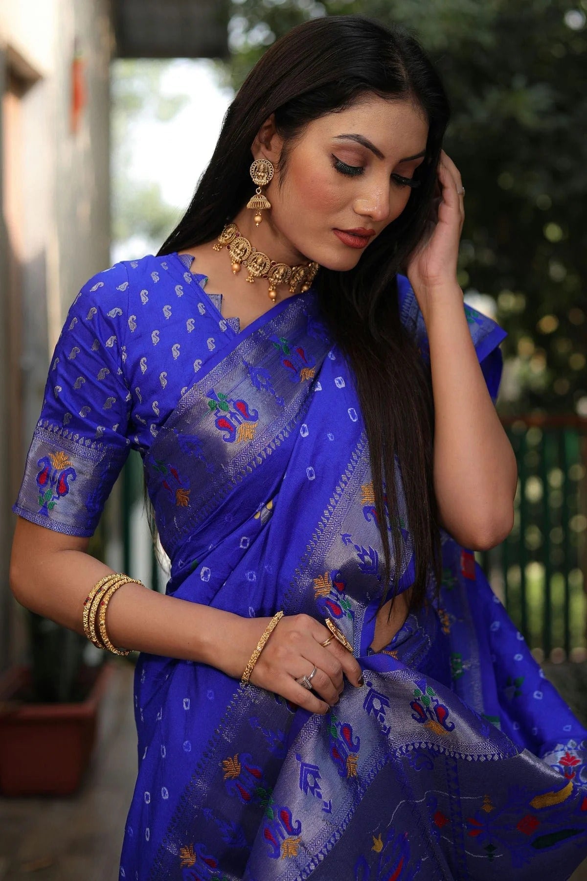 Blue Colour Dola Silk Paithani Saree SD1110943 A