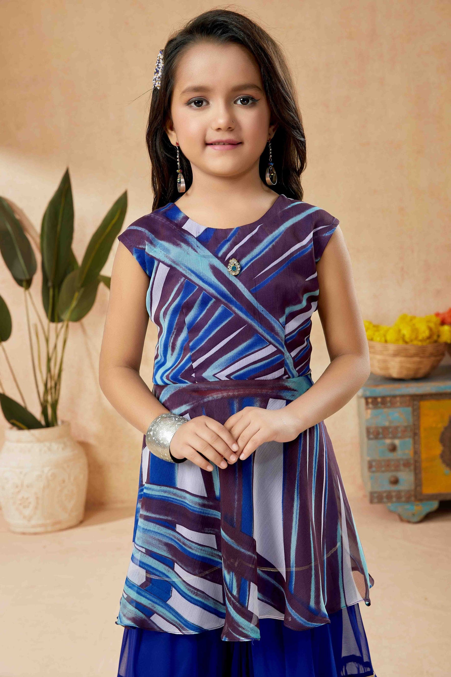 Blue Colour Faux Georgette Sharara Suit GW1070771 B