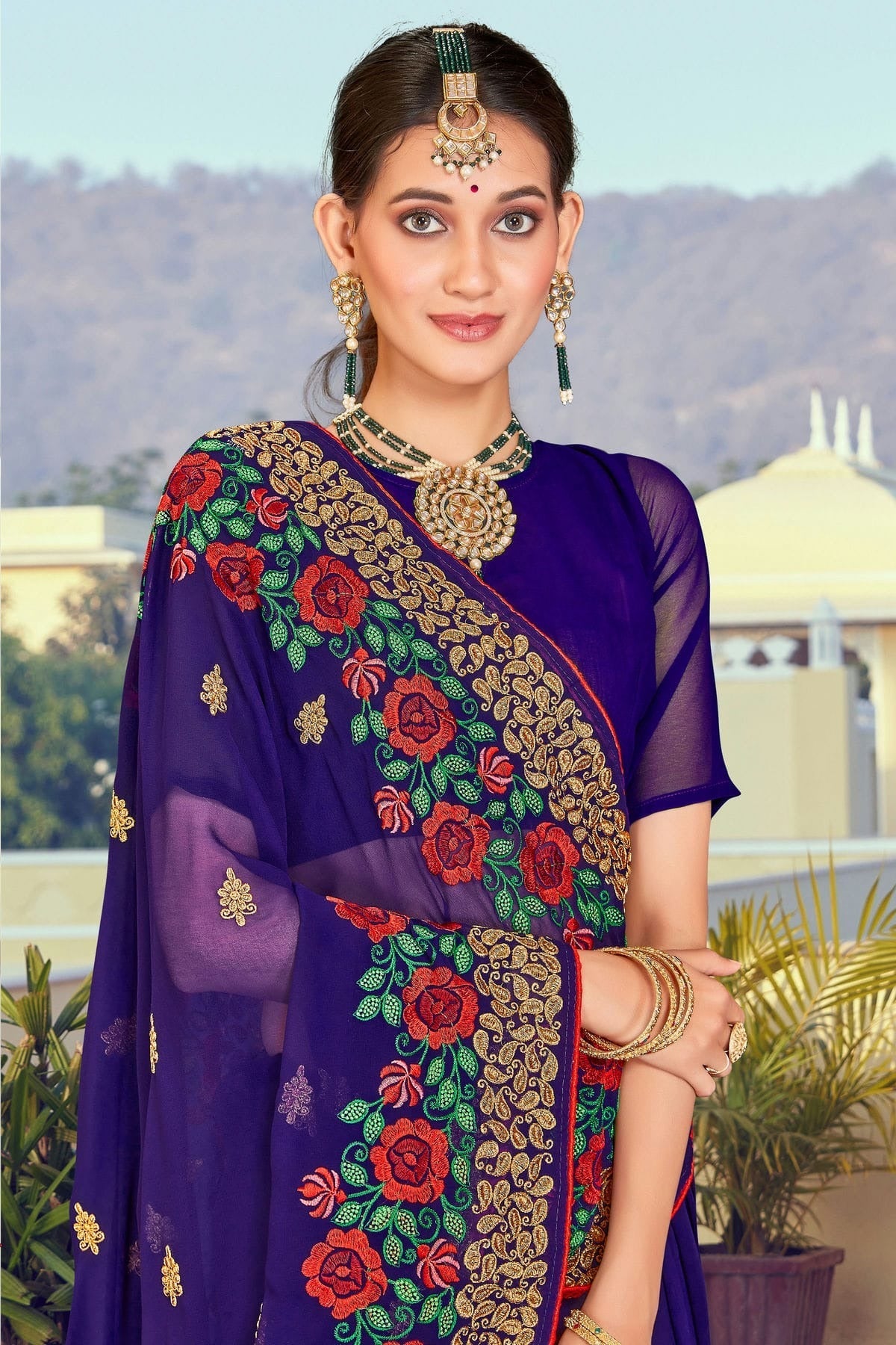 Blue Colour Georgette Designer Saree LC1121372 A