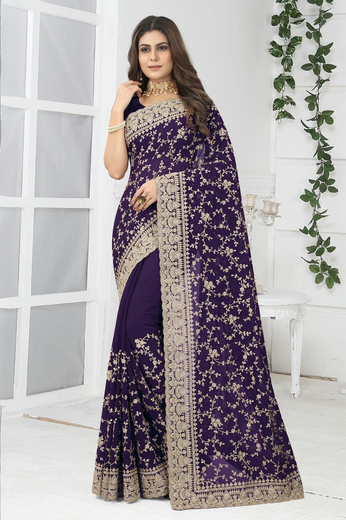 Blue Colour Georgette Designer Saree LC1121386