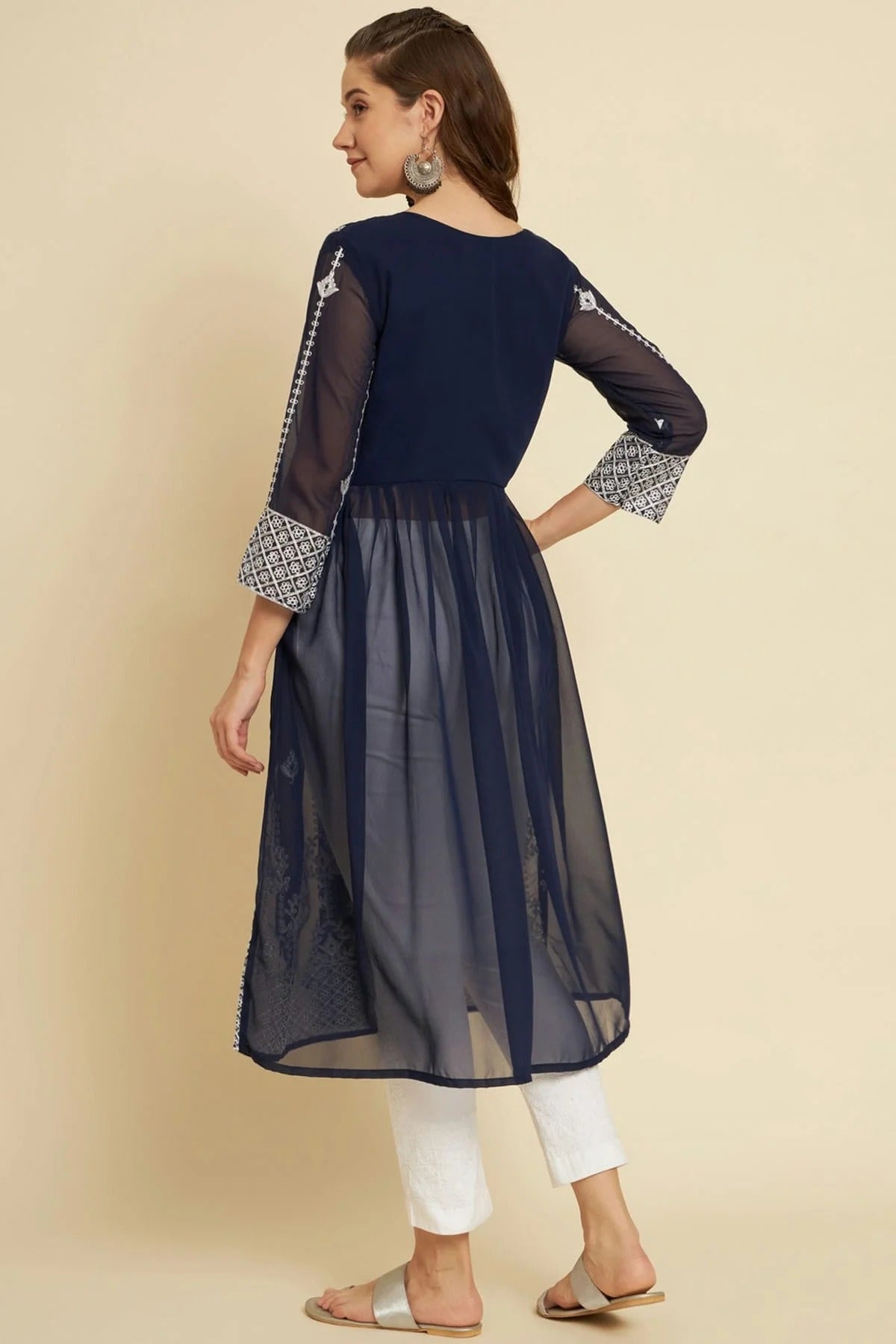 Blue Colour Georgette Kurti KR1111037 A