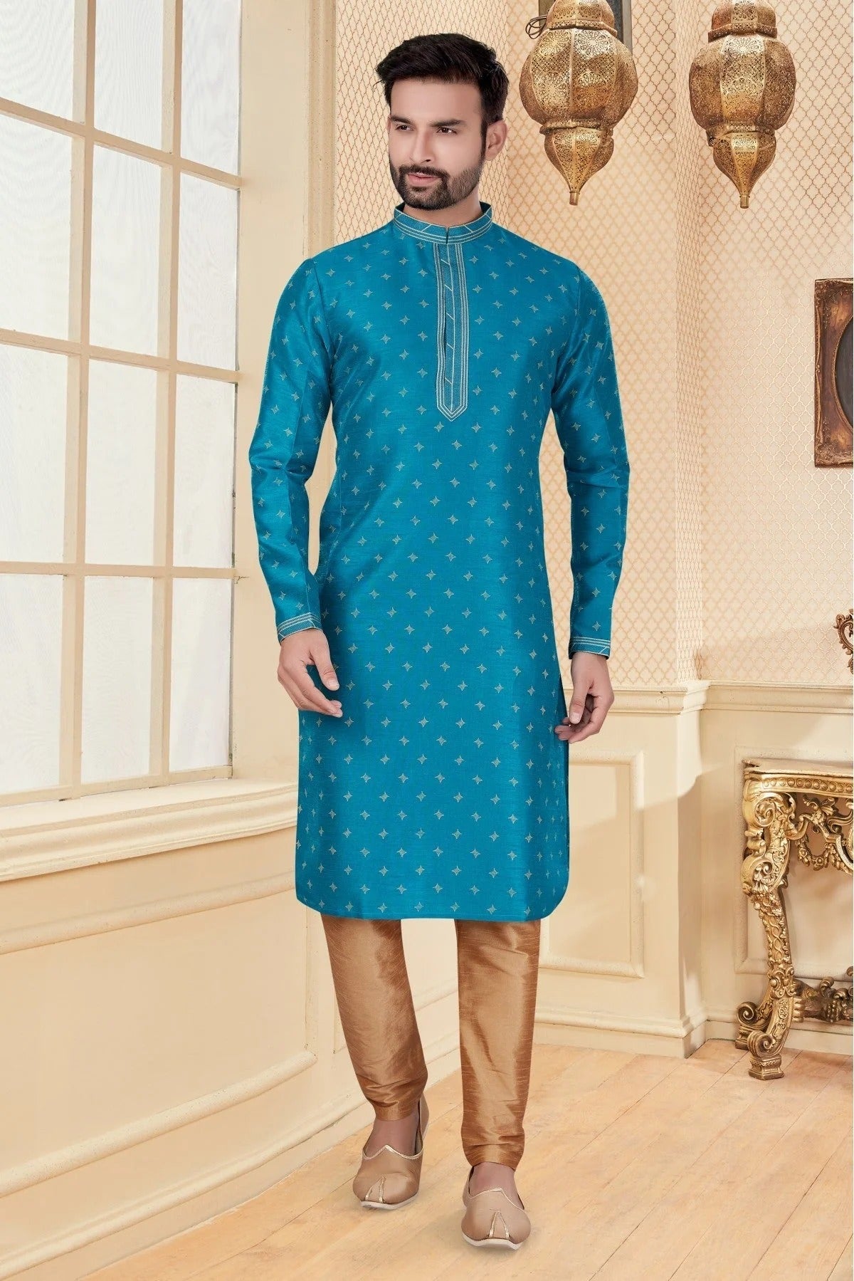 Blue Colour Kurta Pajama In Silk Fabric KP1040108