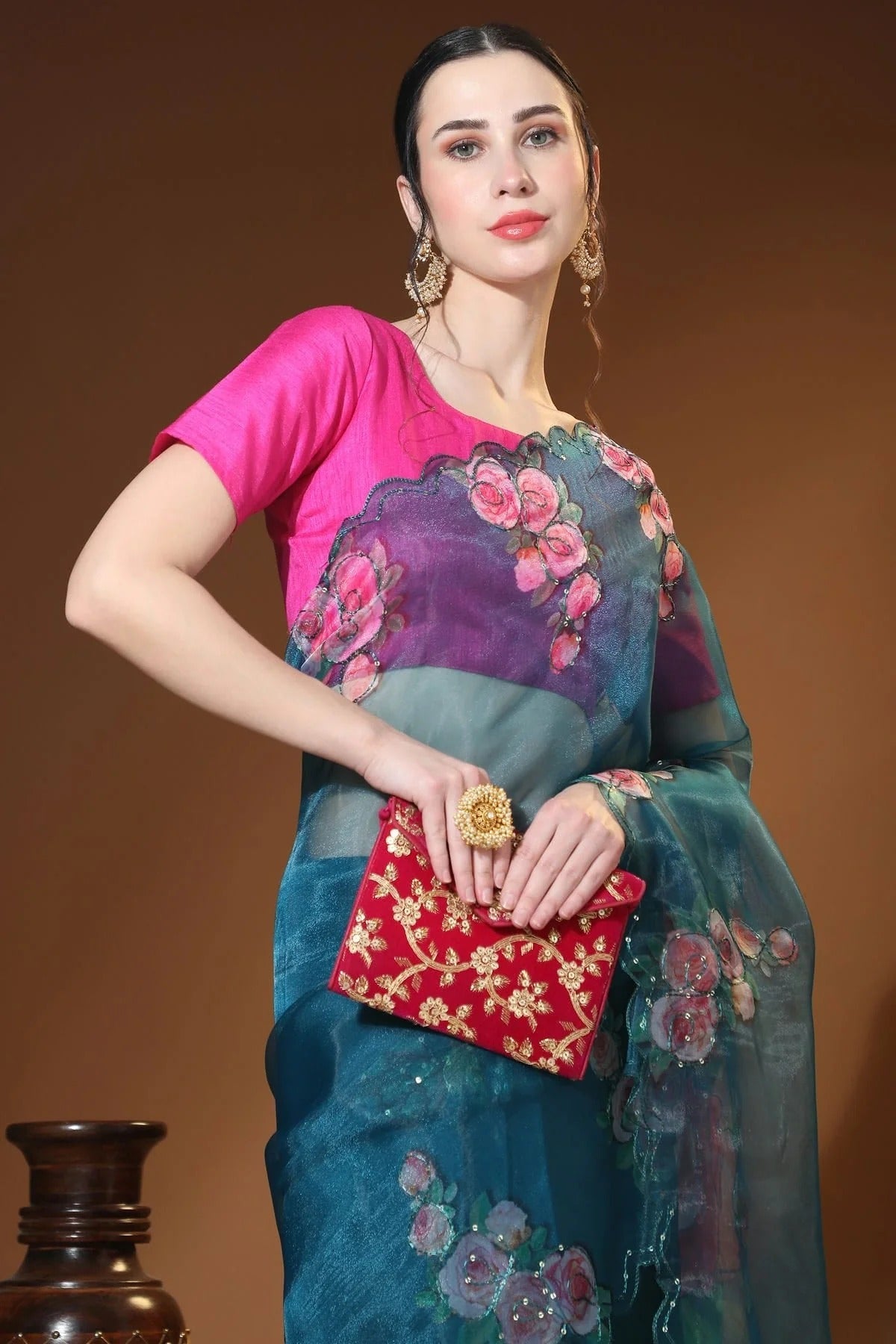 Blue Colour Organza Saree SD1110404 A