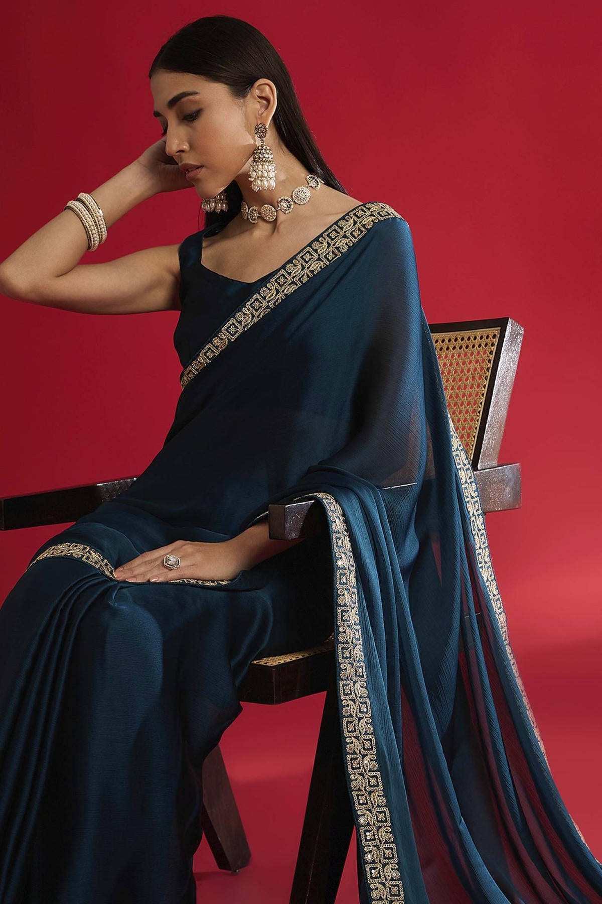 Blue Colour Rangoli Silk Printed Saree