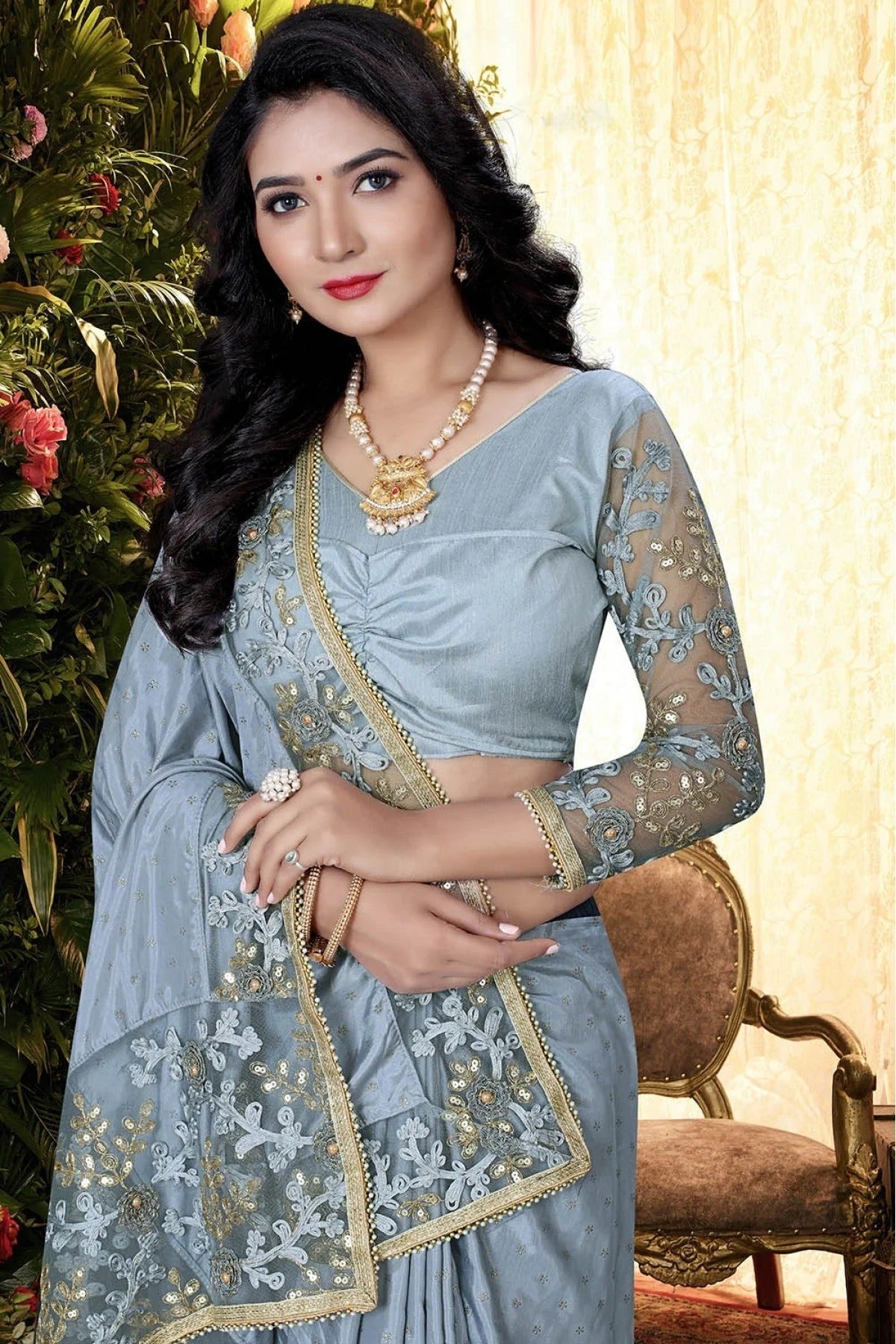 Blue Colour Silk Designer Saree SD1120628 A