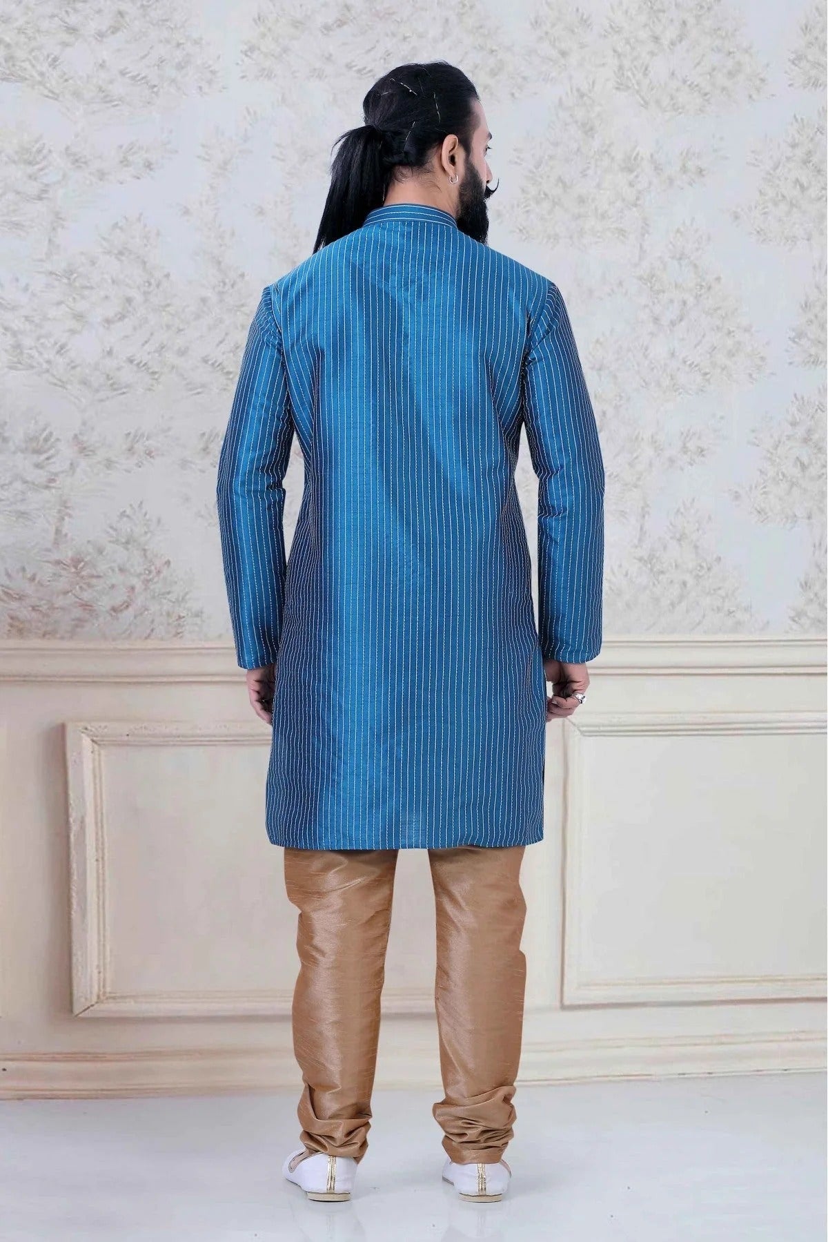 Blue Colour Silk Festival Wear Kurta Pajama KP1130072 A