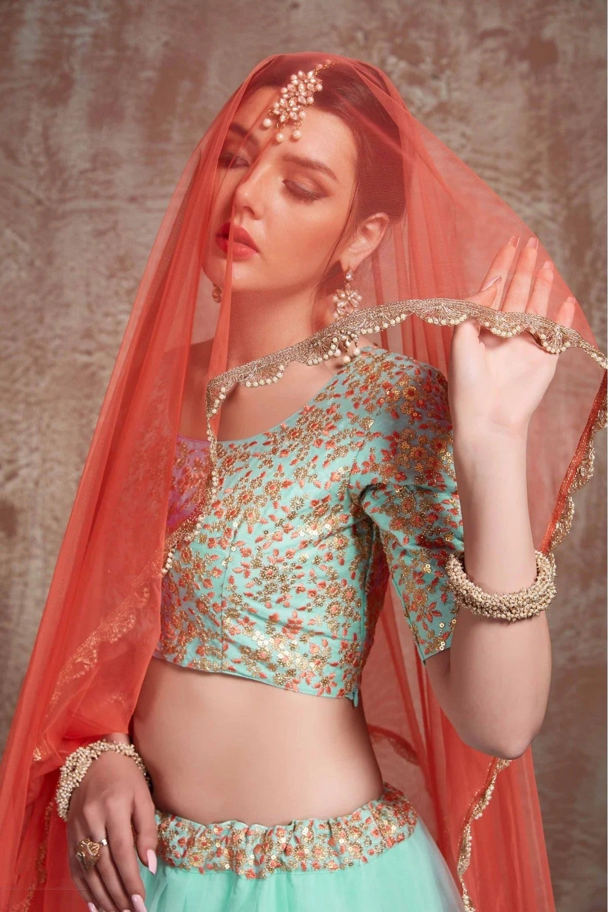 Blue Colour Soft Net Sequins Work Lehenga Choli LC1080416 B