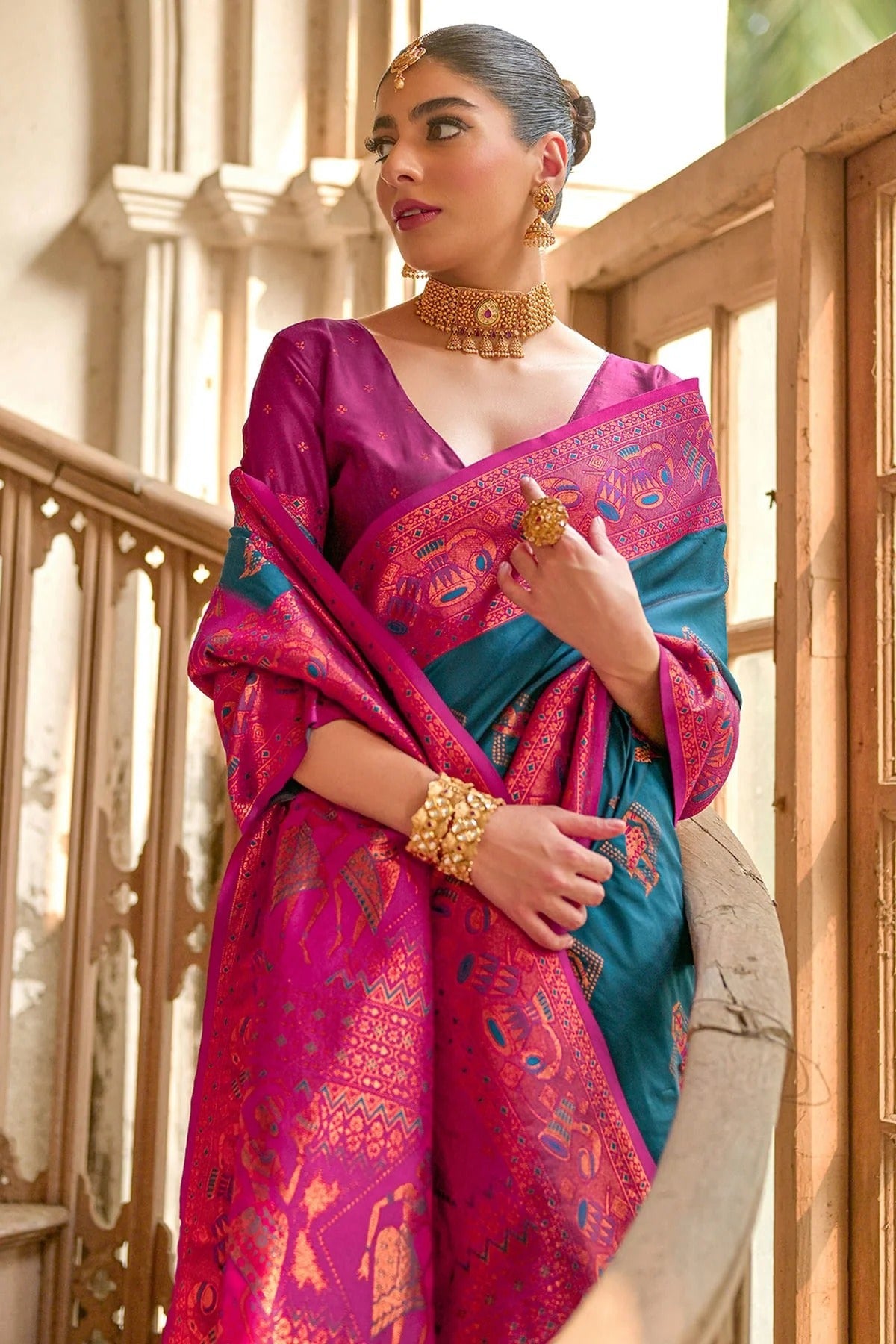 Blue Colour Woven Work Banarasi Silk Saree SD1260007 B