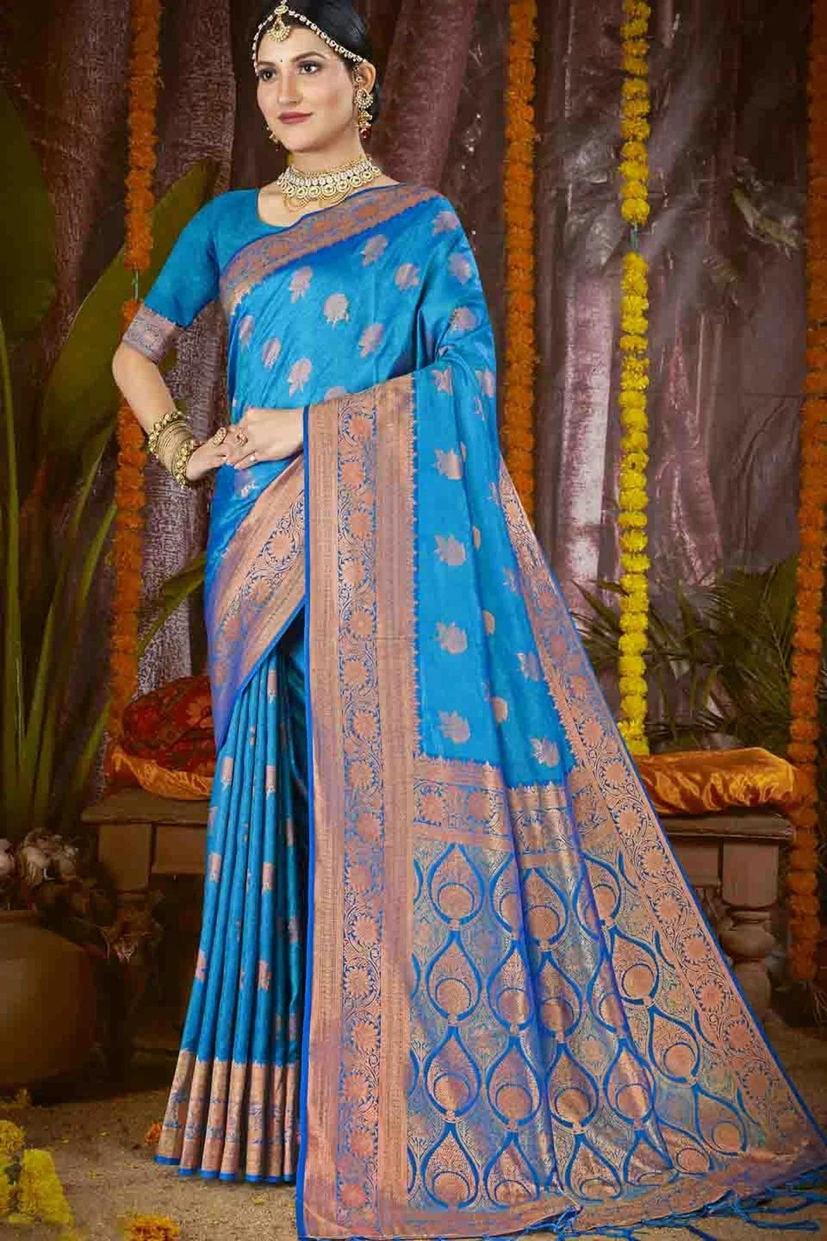 Blue Colour Woven Work Silk Traditional Saree SD1103422