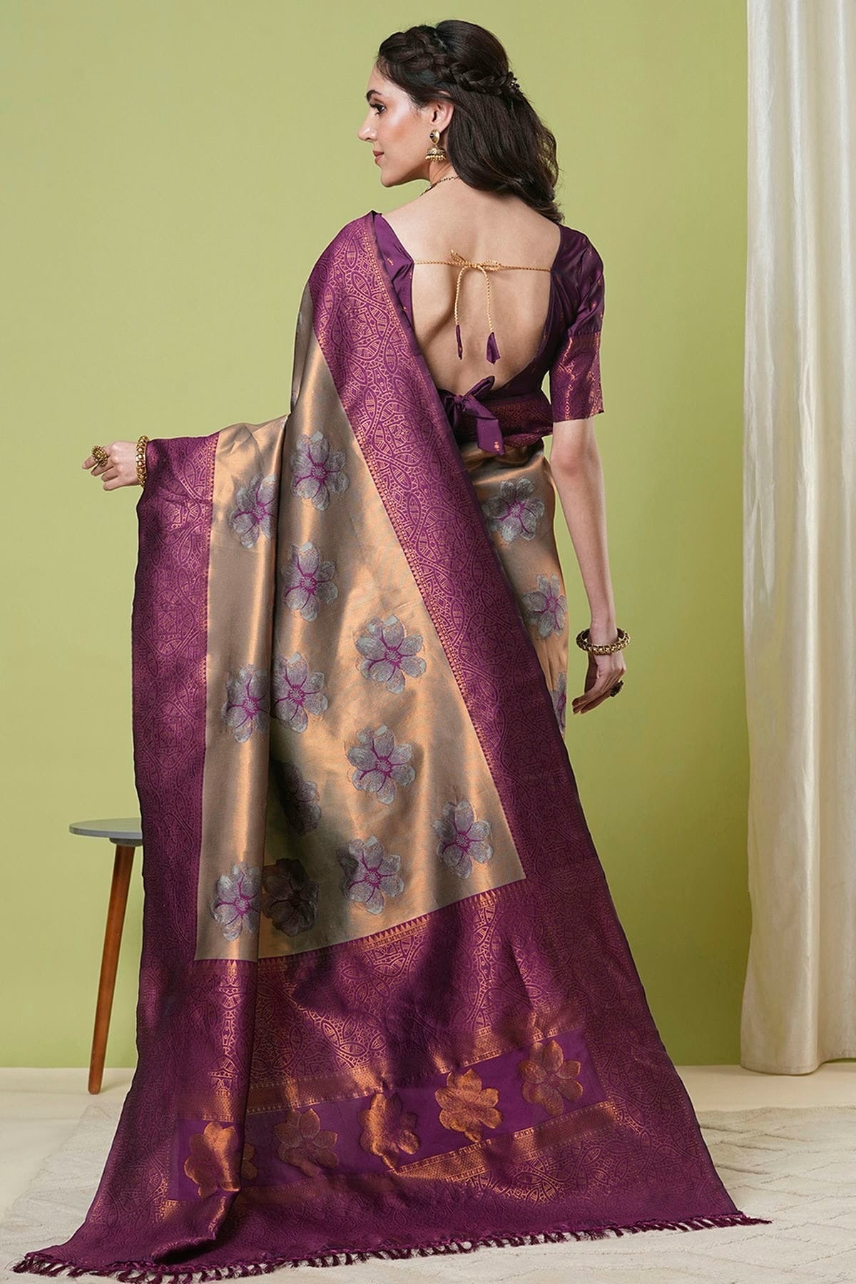 Brown Colour Banarasi Silk Traditional Saree SD1112634 A