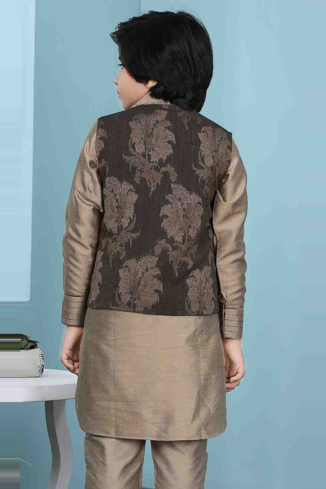 Brown Colour Handloom Silk Jacket BW1070150 C