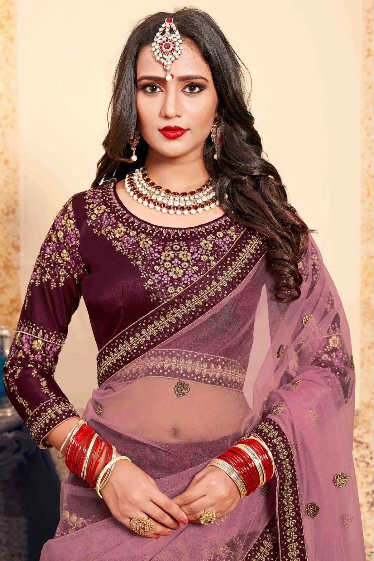 Brown Colour Satin Embroidery Lehenga Choli LC1080200 B