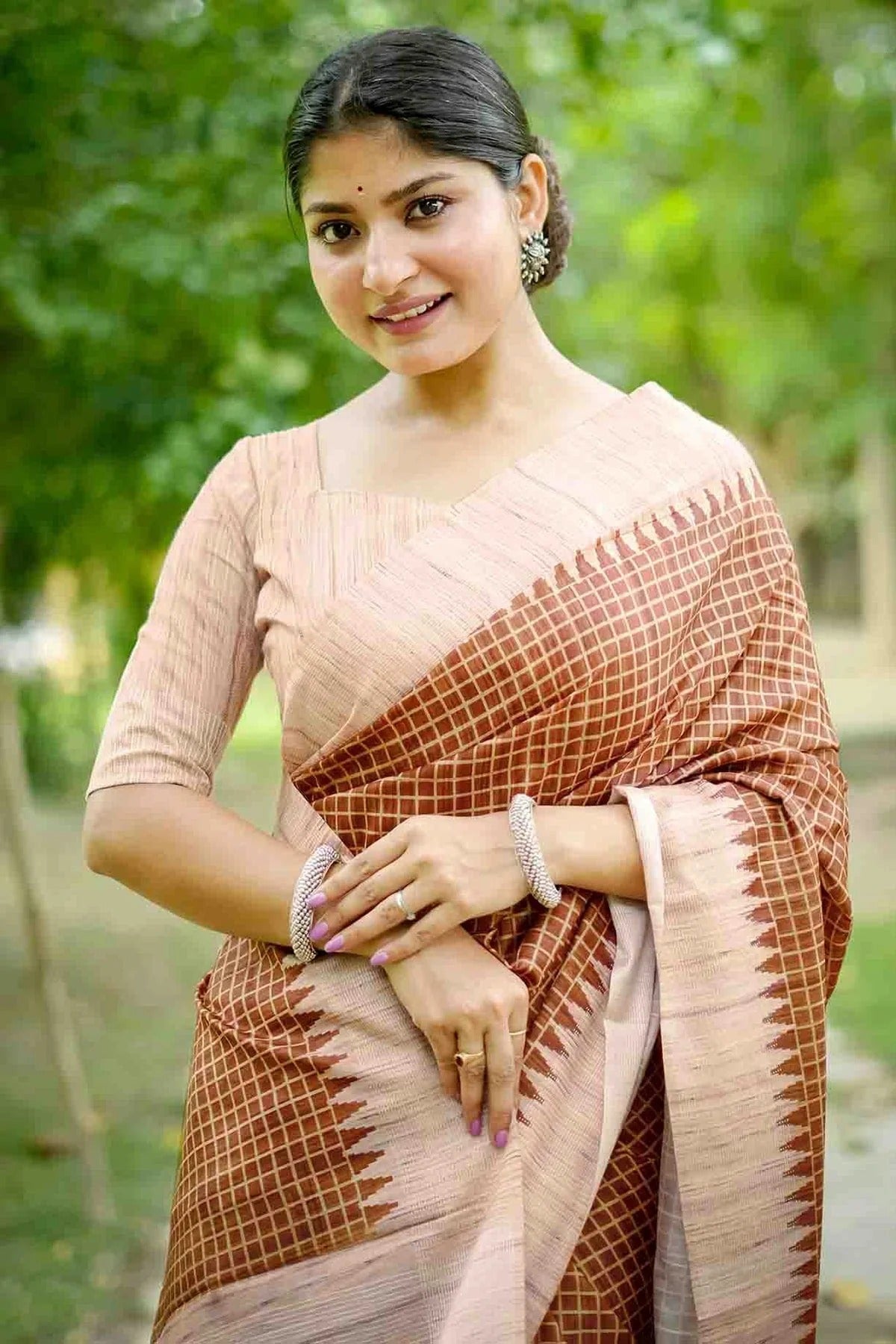 Brown Colour Tussar Silk Traditional Saree SD1260068 B