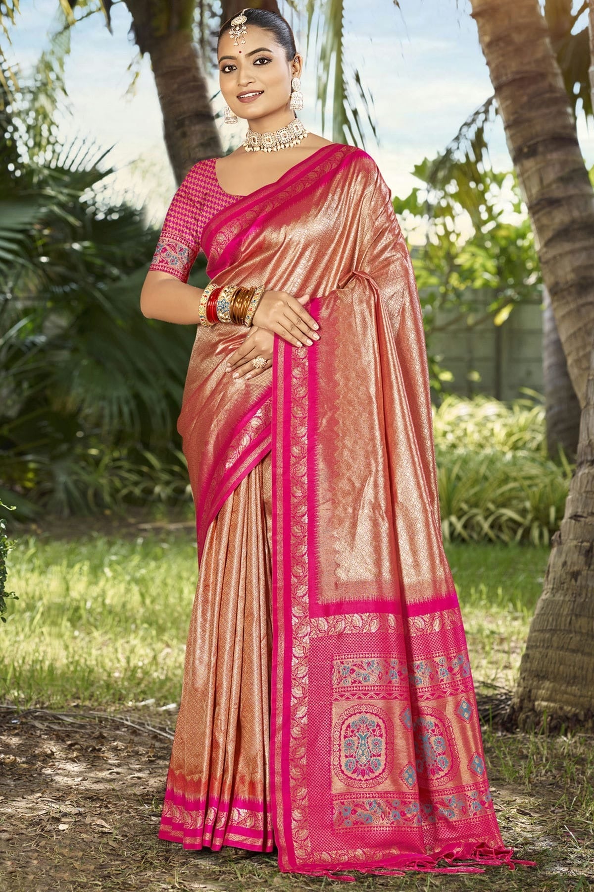 Brown Colour Woven Work Silk Traditional Saree SD1103146