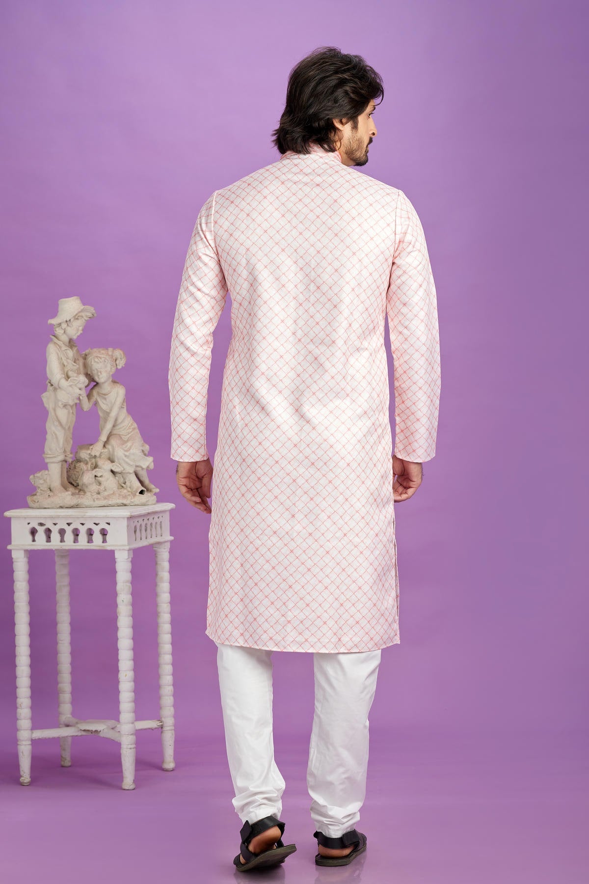 Cotton Digital Print Kurta Pajama In Baby Pink Colour KP1230474 3