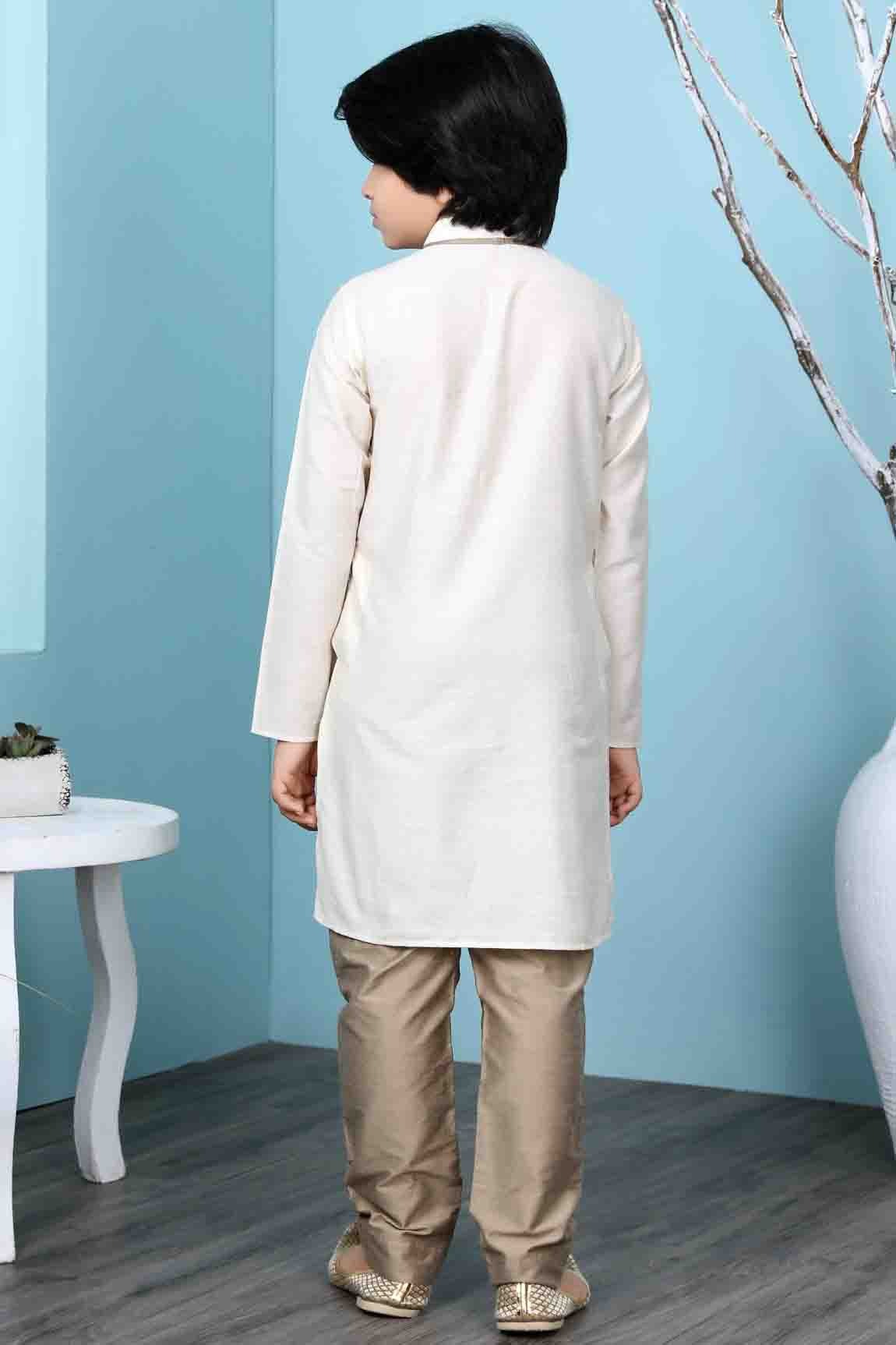 Cream Colour Cotton Silk Kurta Pajama BW1070088 C