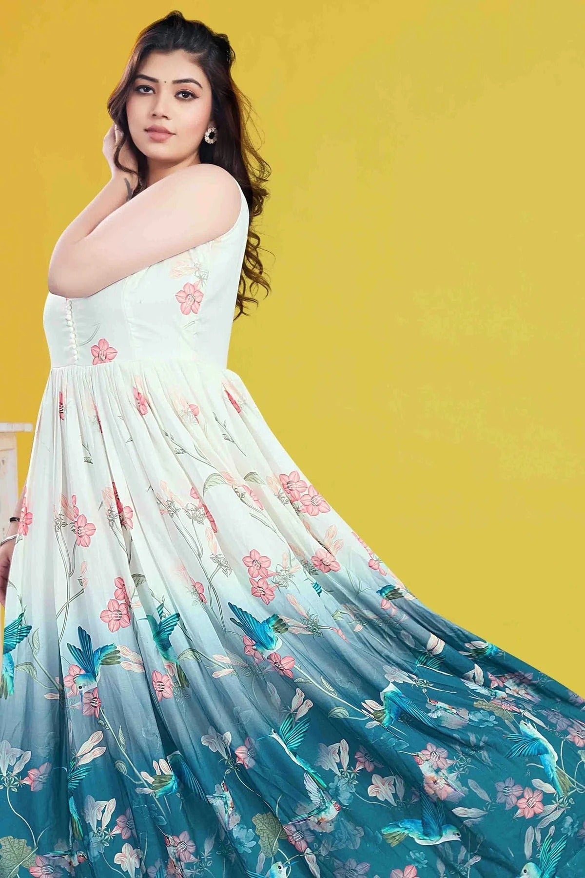 Cream Colour Cotton Stitched Anarkali Suit SS1140960 A