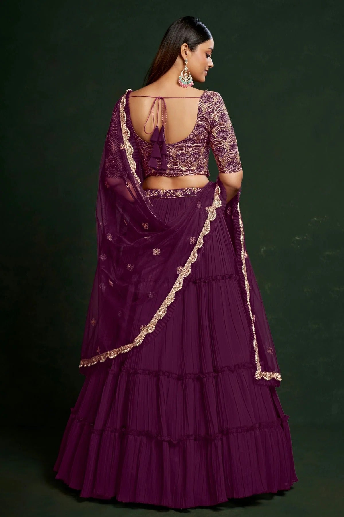 Faux Georgette Designer Lehenga Choli In Purple Colour LC1270070 B
