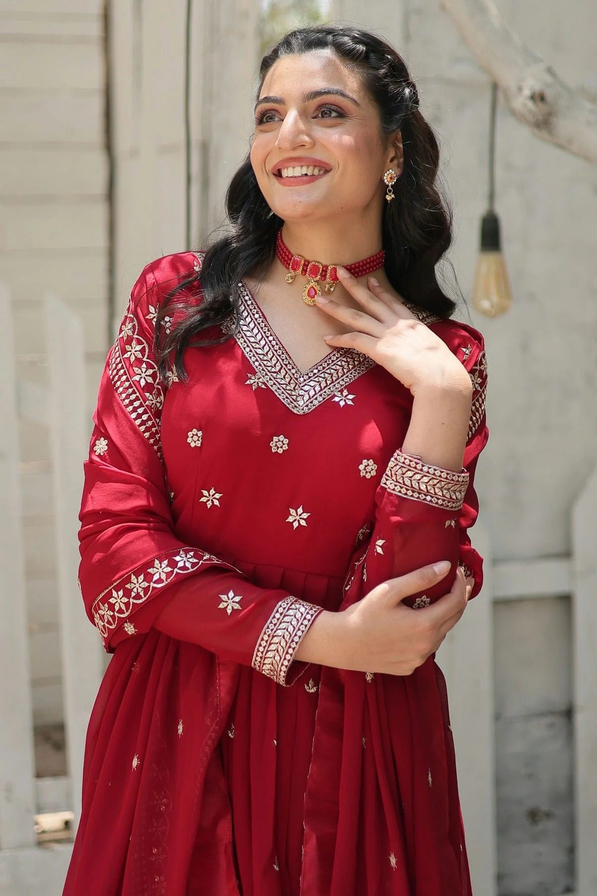 Faux Georgette Readymade Long Gown GW1110543 B