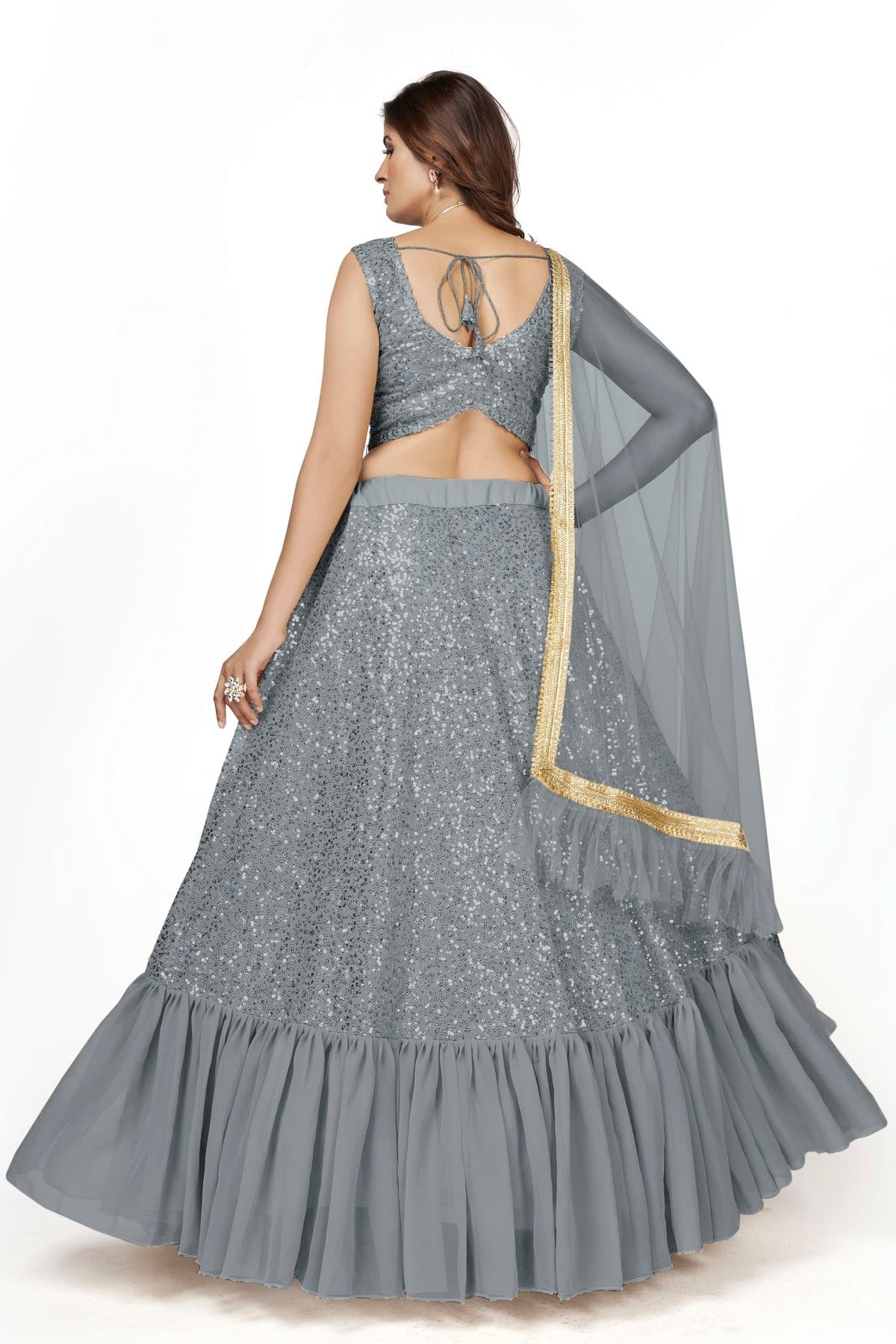 Georgette Designer Lehenga Choli In Grey Colour LC1270011 B