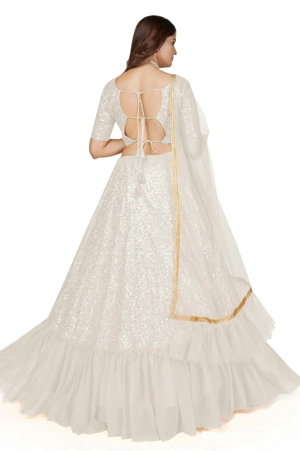 Georgette Designer Lehenga Choli In White Colour LC1270013 B